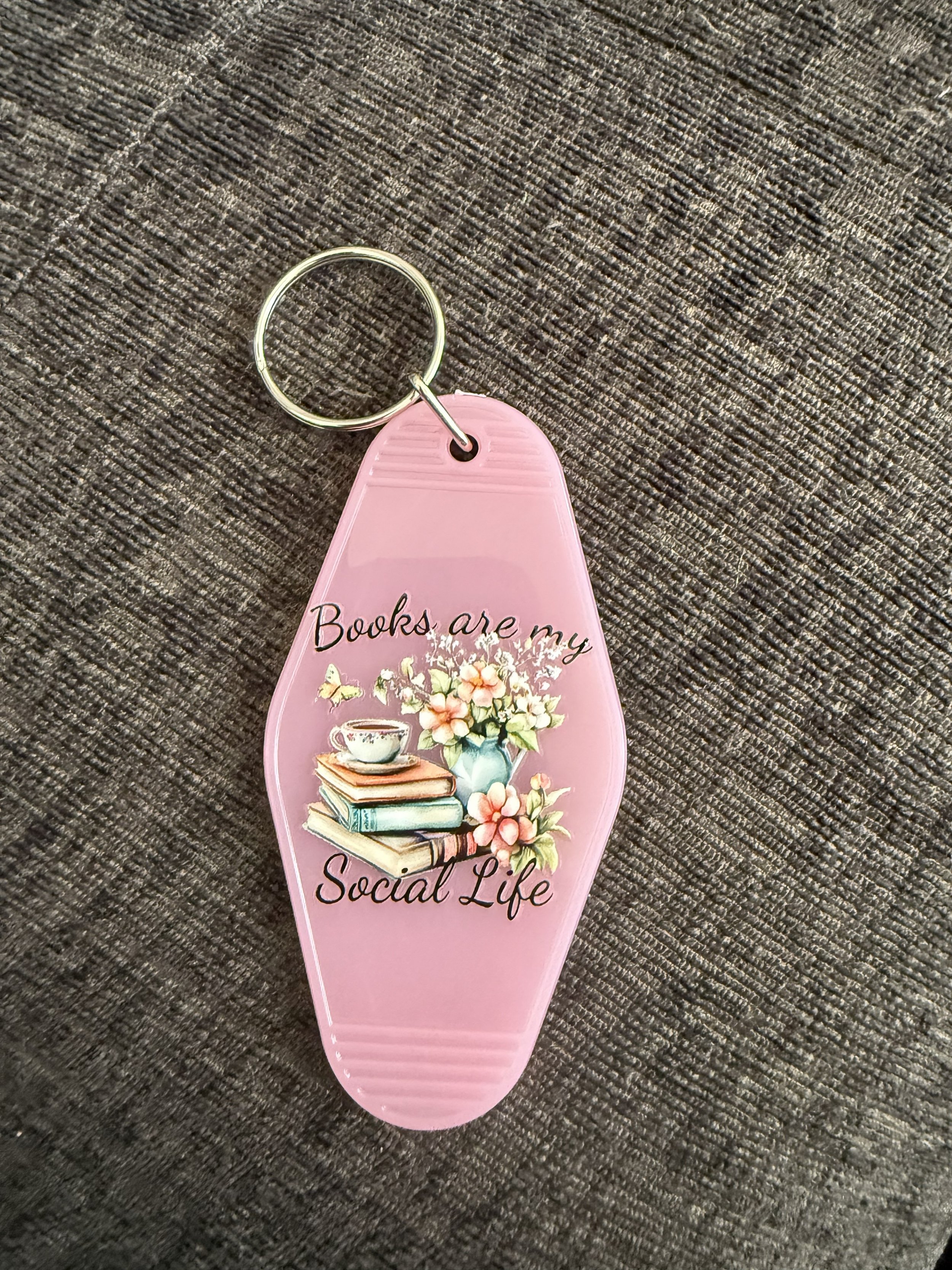 'Books are my Social Life' Keychain
