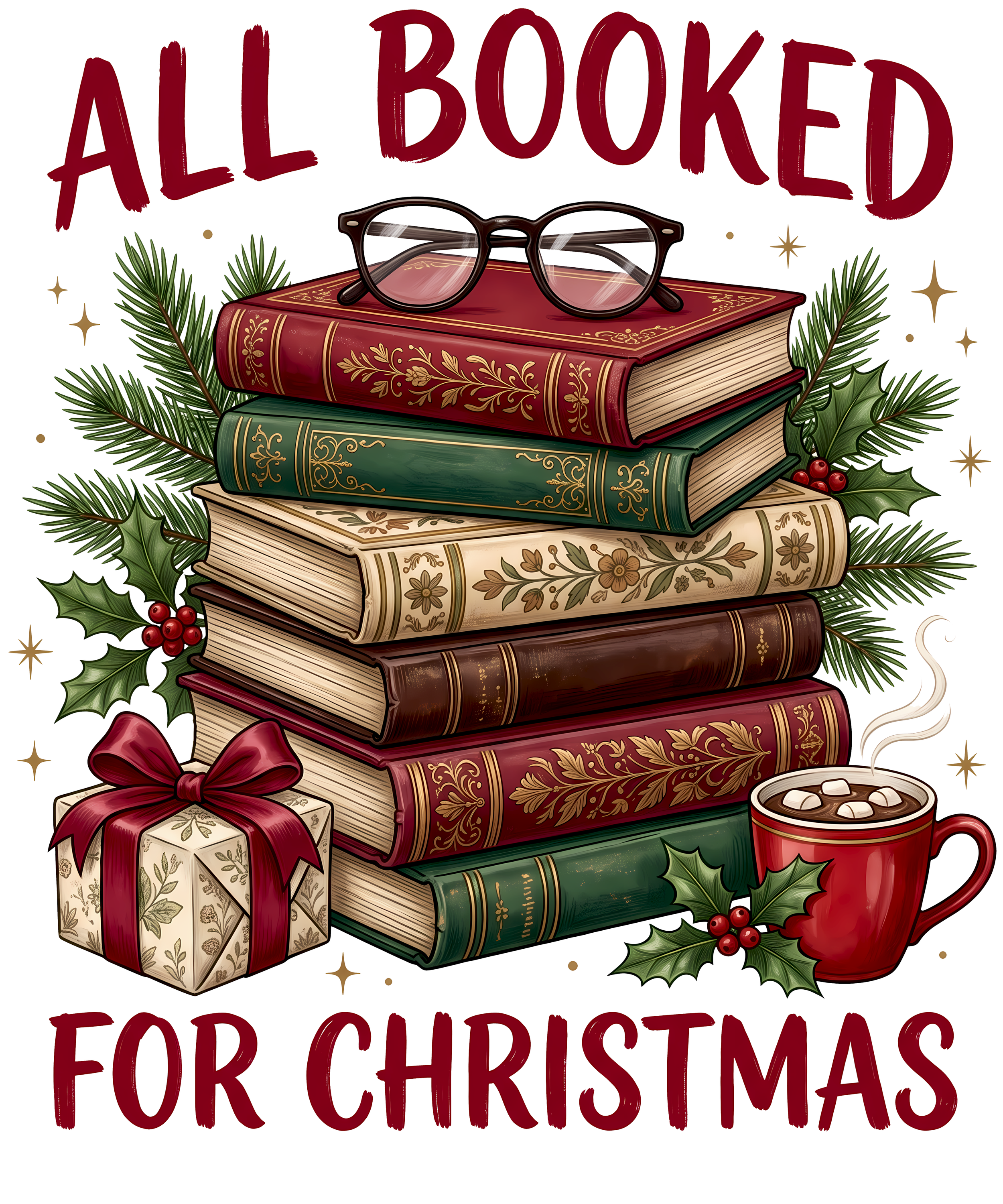 'All Booked for Christmas' Design