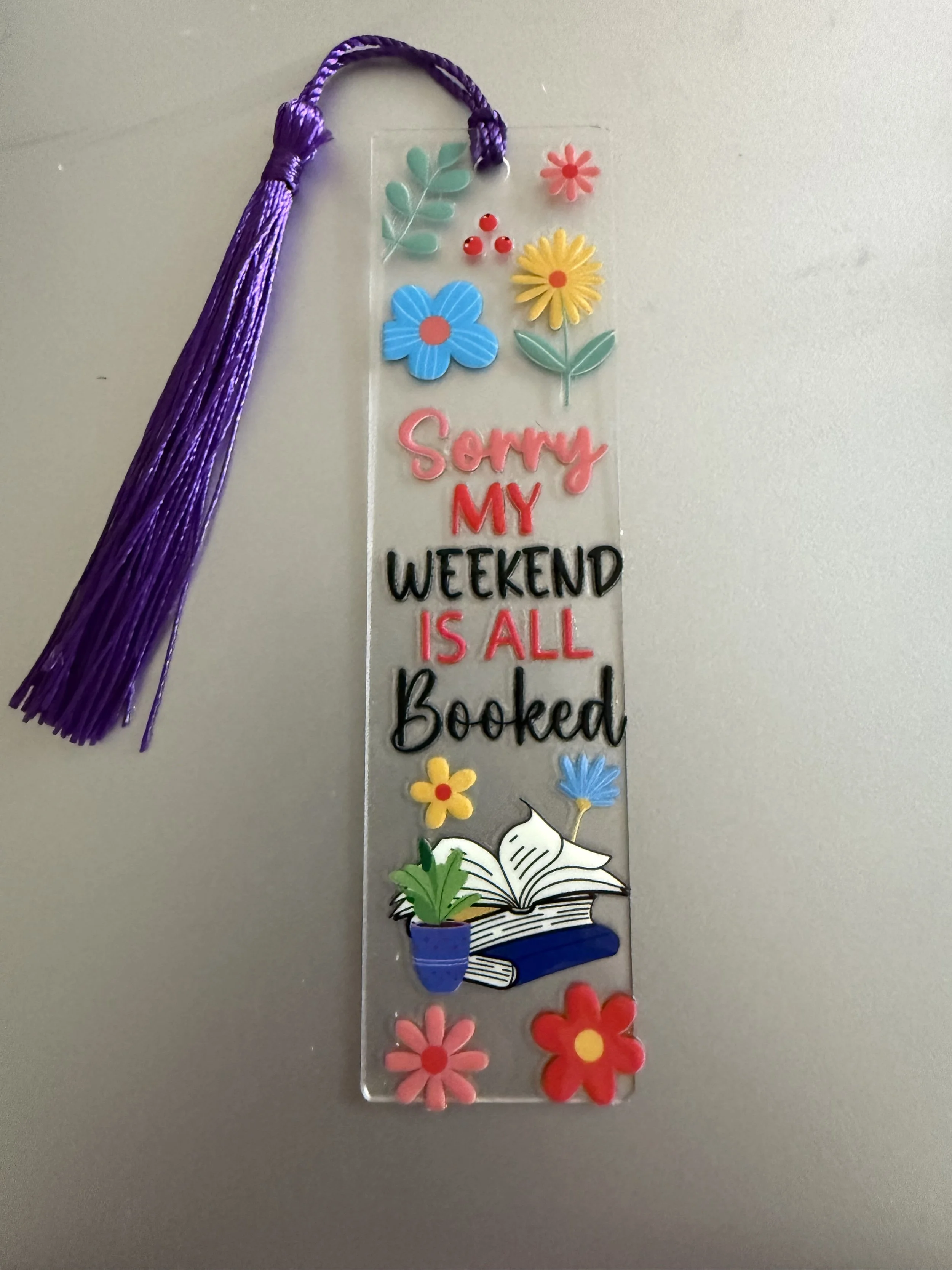 Floral Weekend Booked Bookmark