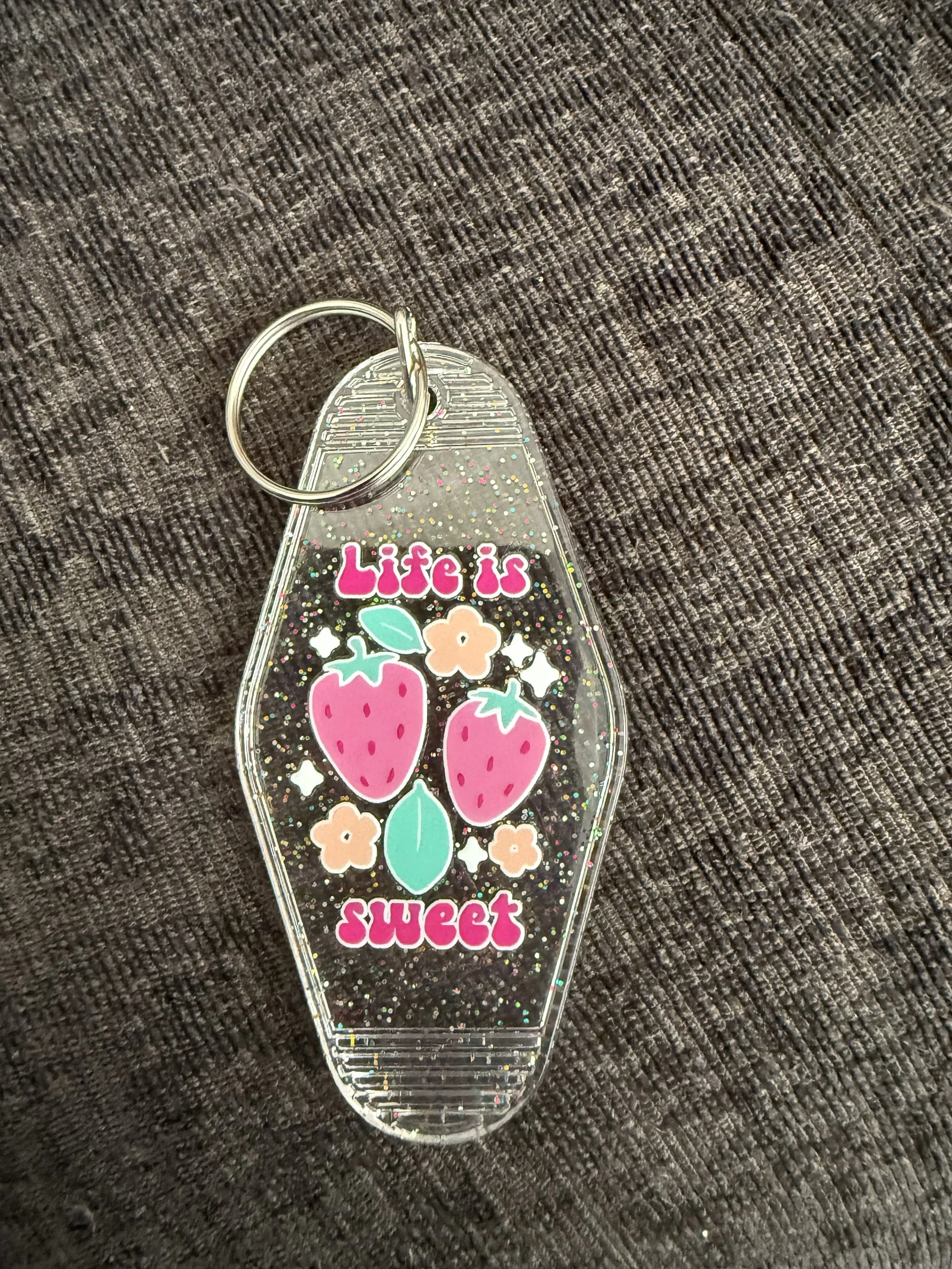'Life is Sweet' Strawberry Keychain