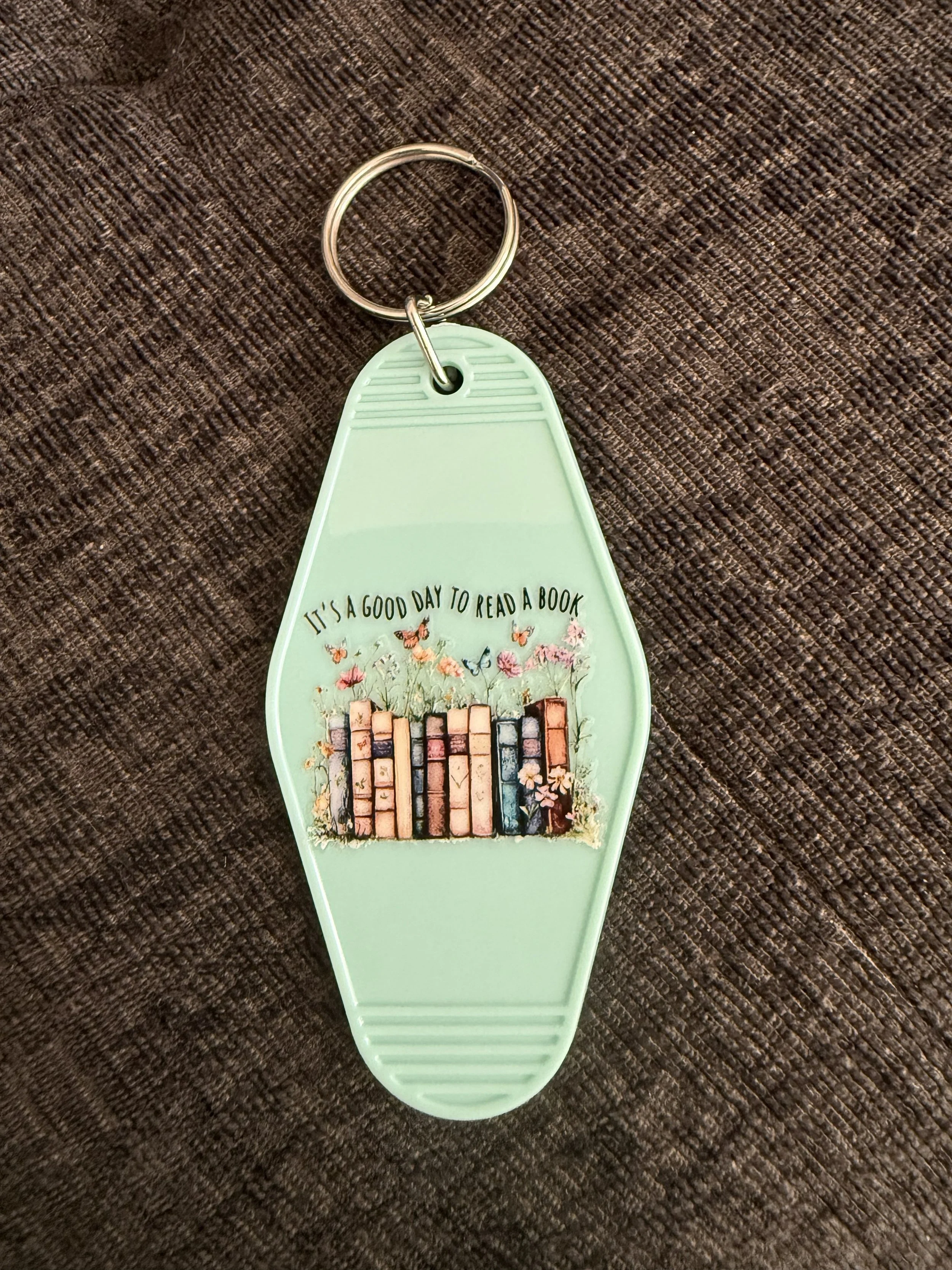 Book Lover's Floral Keychain