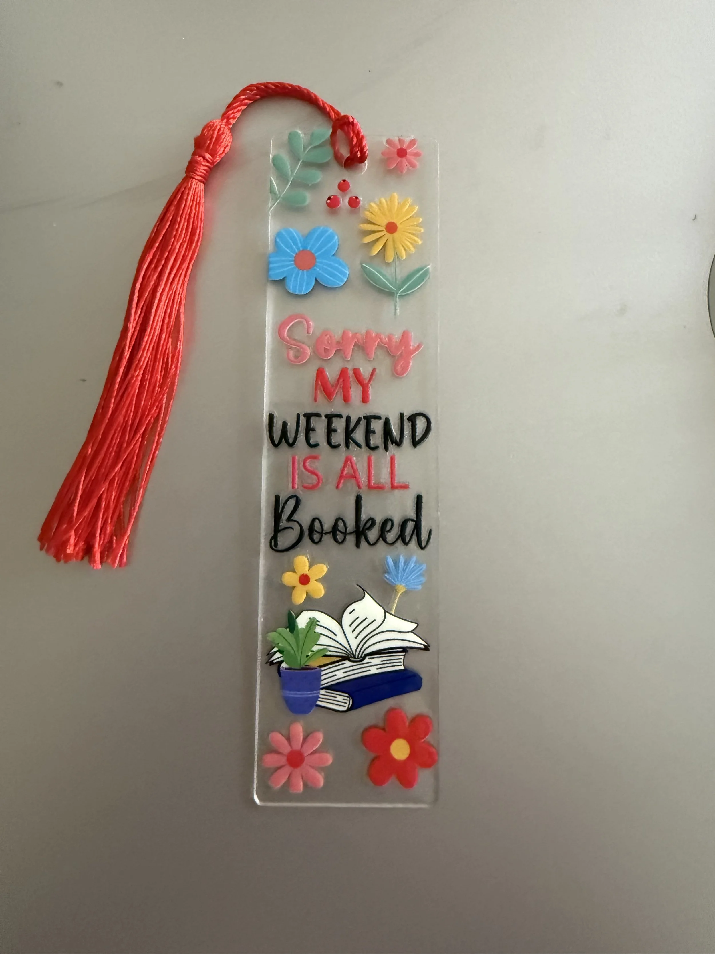 Floral Weekend Booked Bookmark