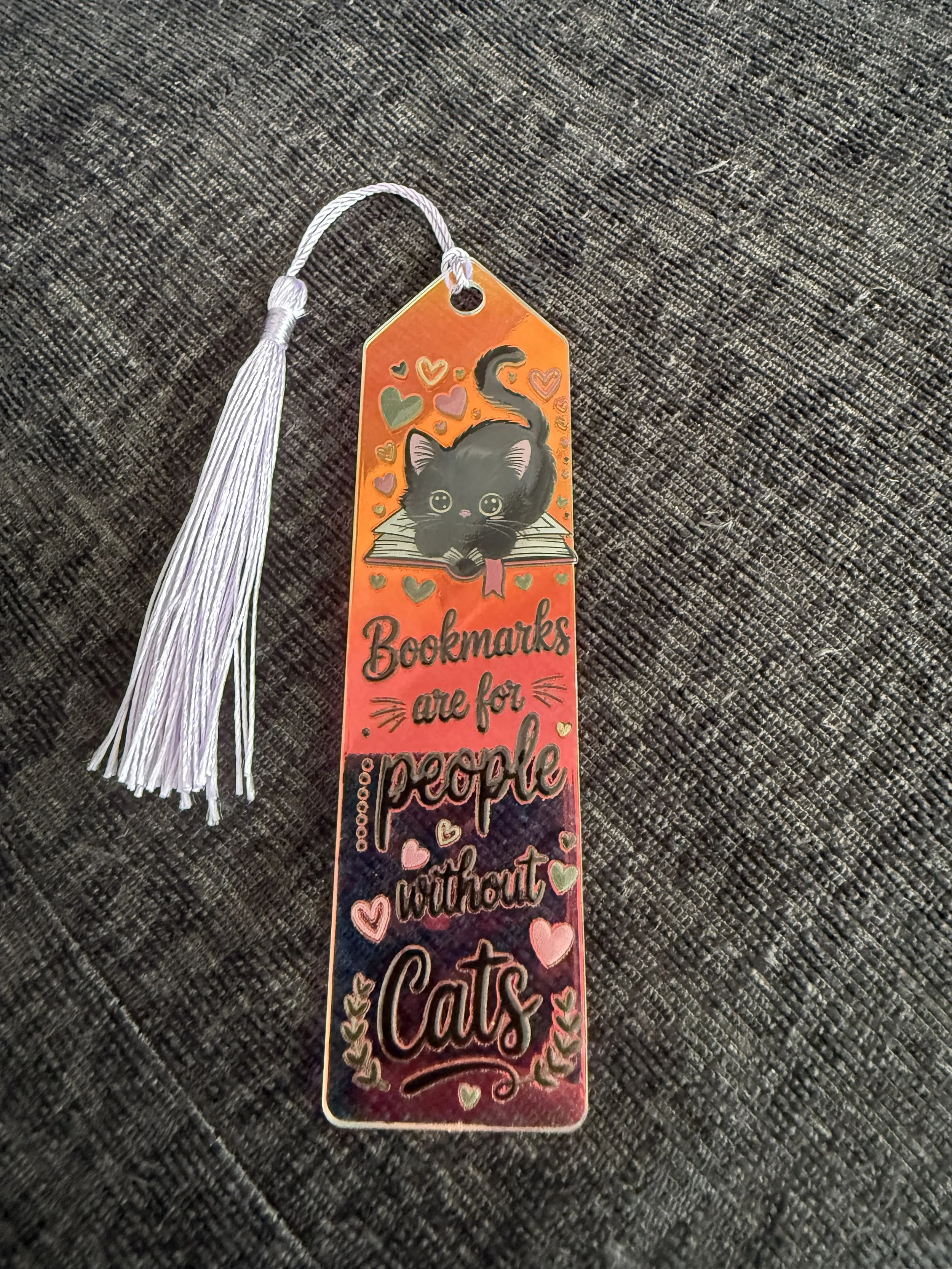 Whimsical Iridescent Cat Bookmark
