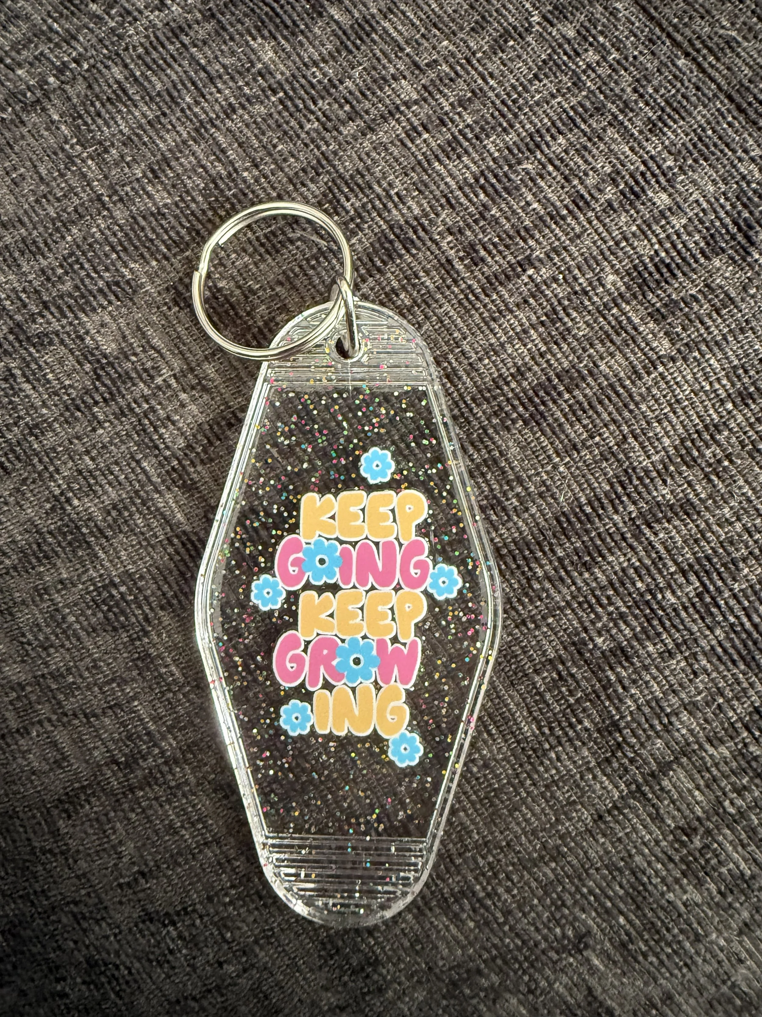 Motivational Glitter Keychain