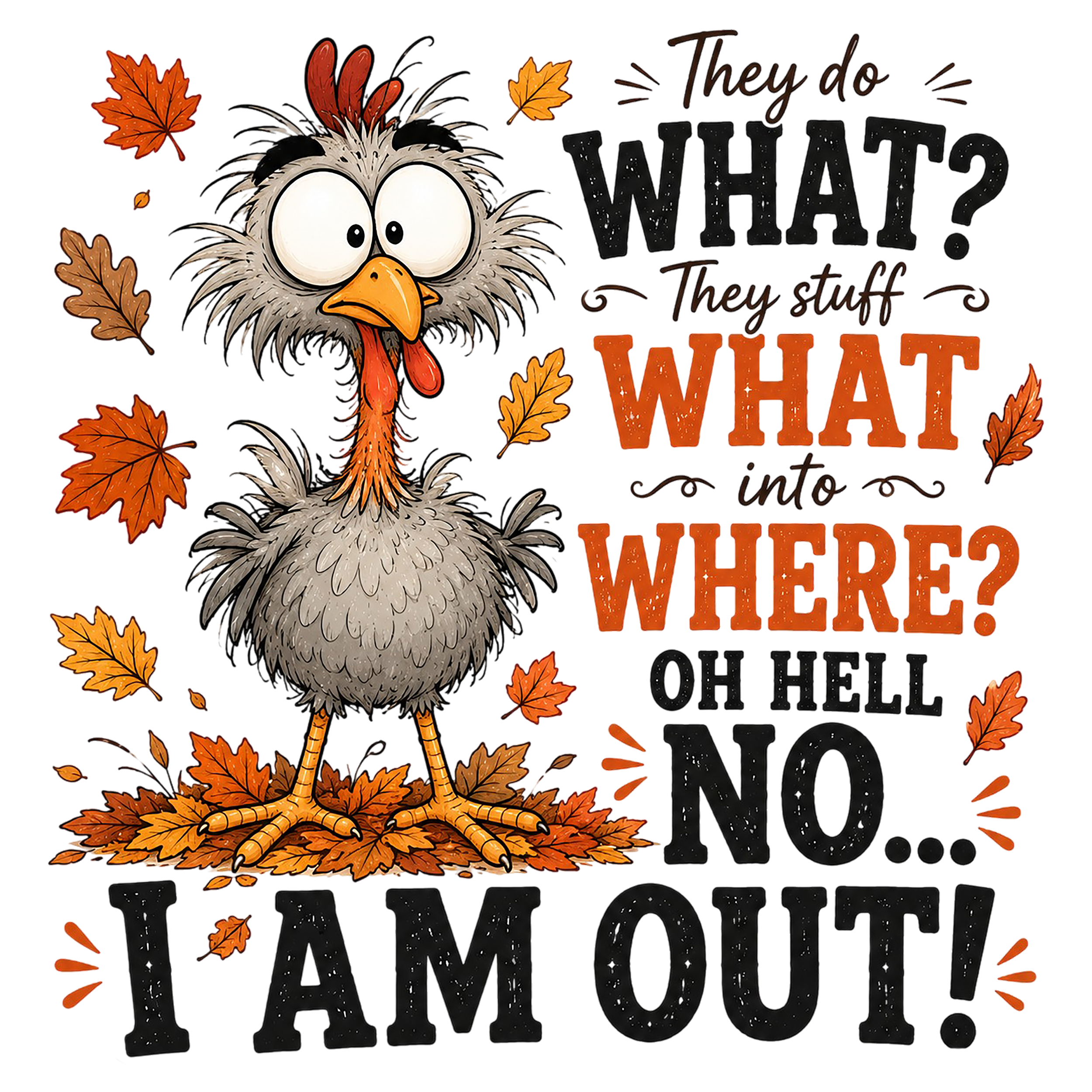 Quirky Turkey Fall Design for Personalized Items