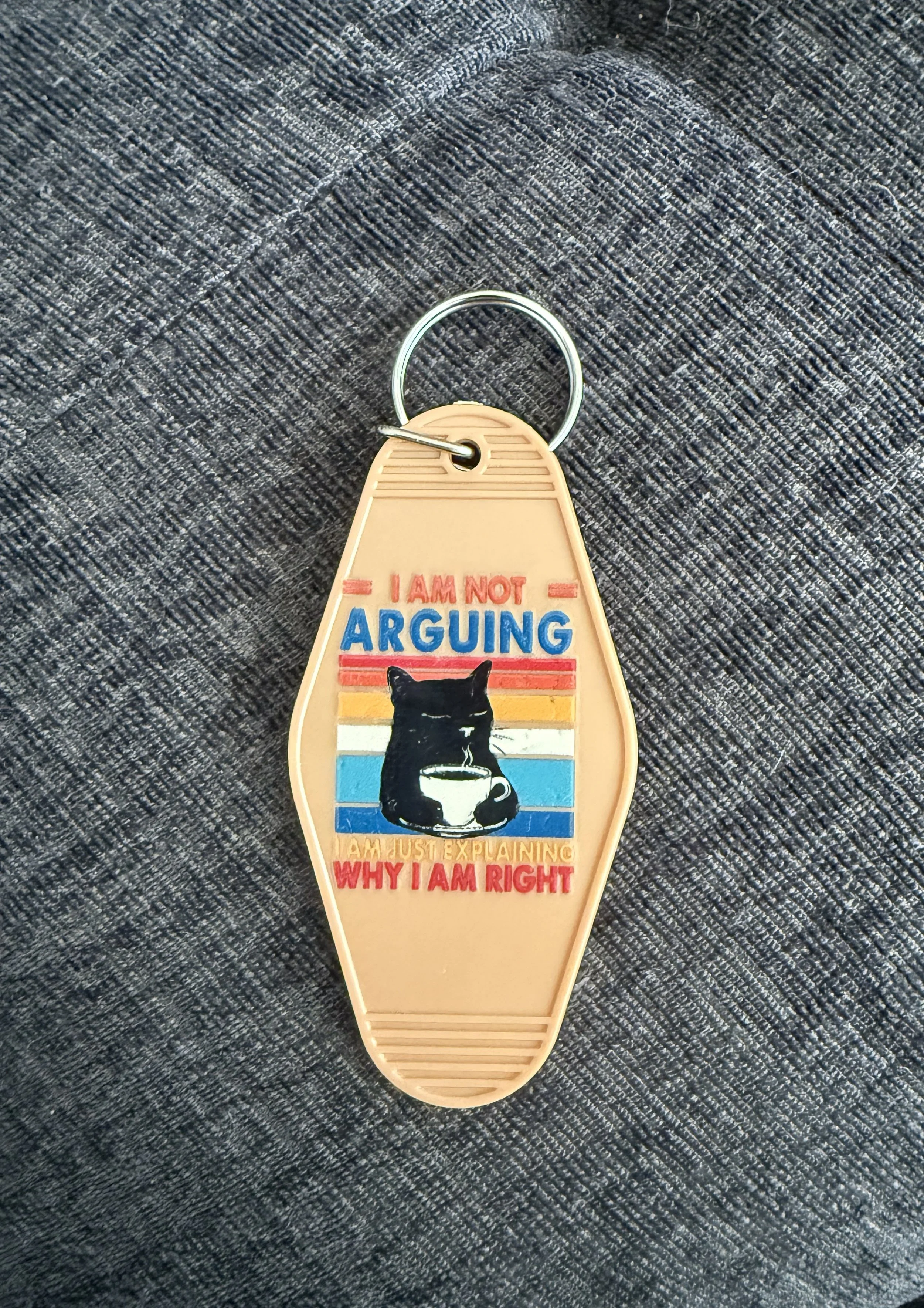 Witty Cat Keychain - 'I Am Not Arguing' Design