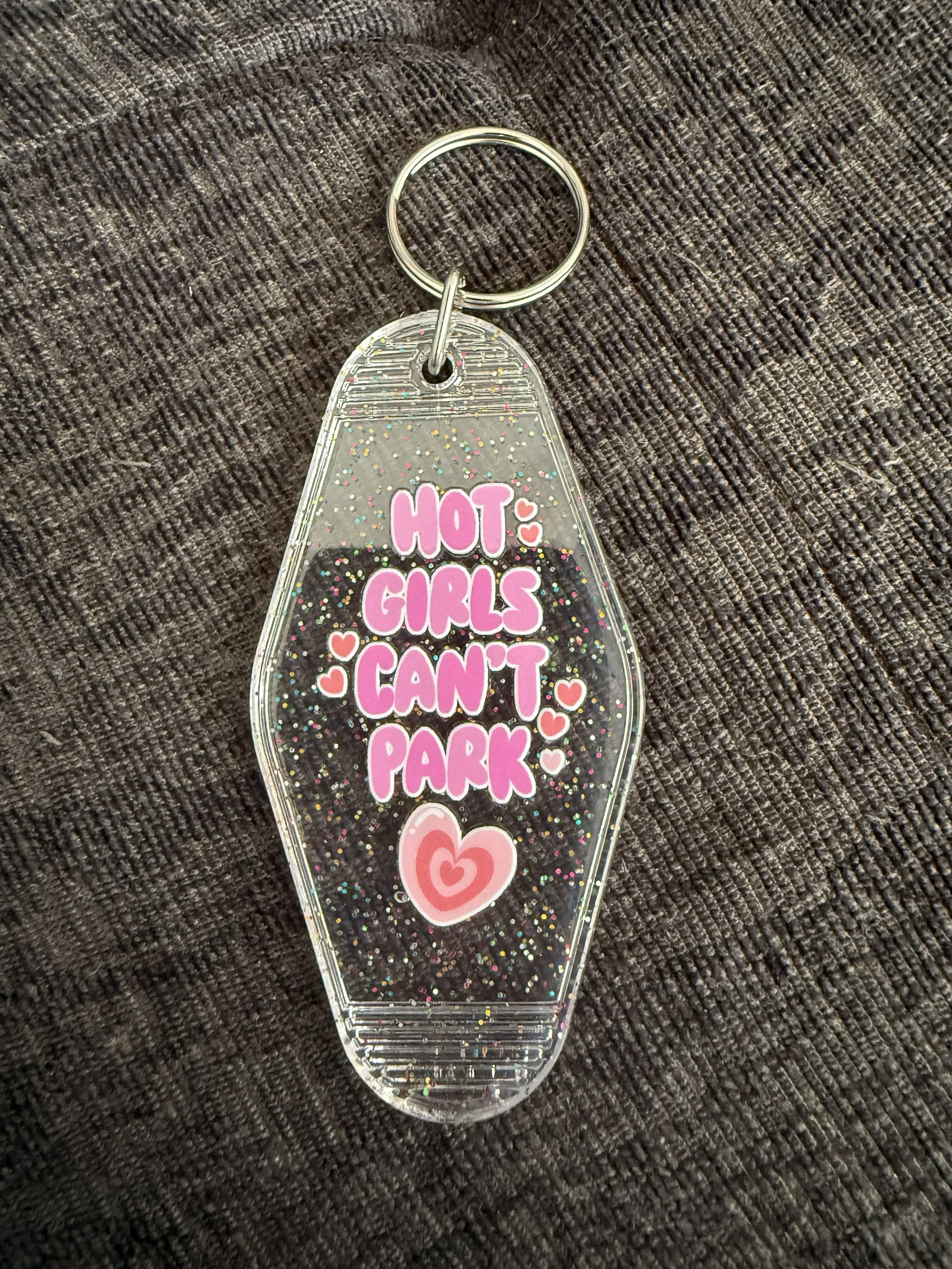 Playful 'Hot Girls Can't Park' Keychain