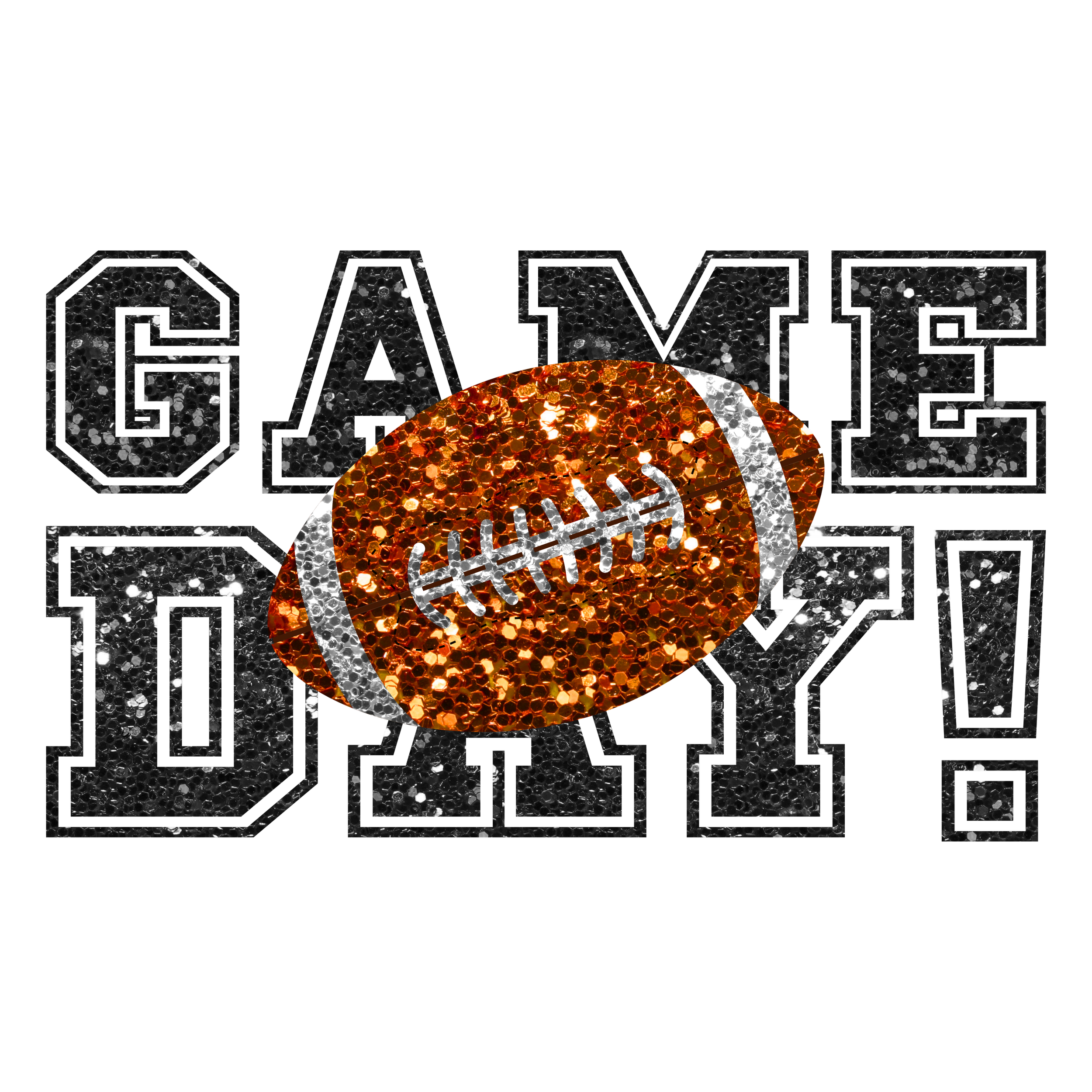 Custom Glitter Game Day Design