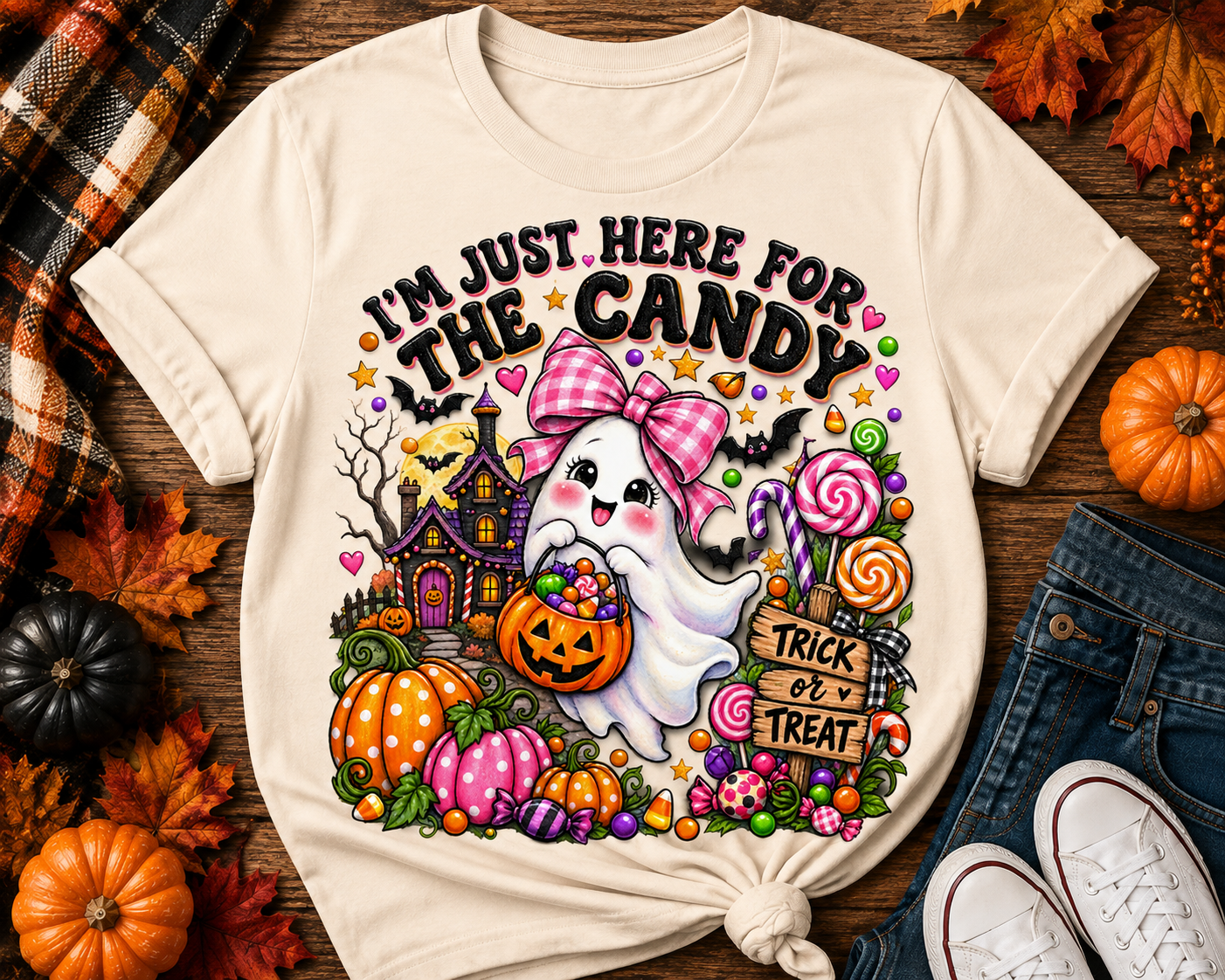 Candy-Loving Ghost Halloween Design