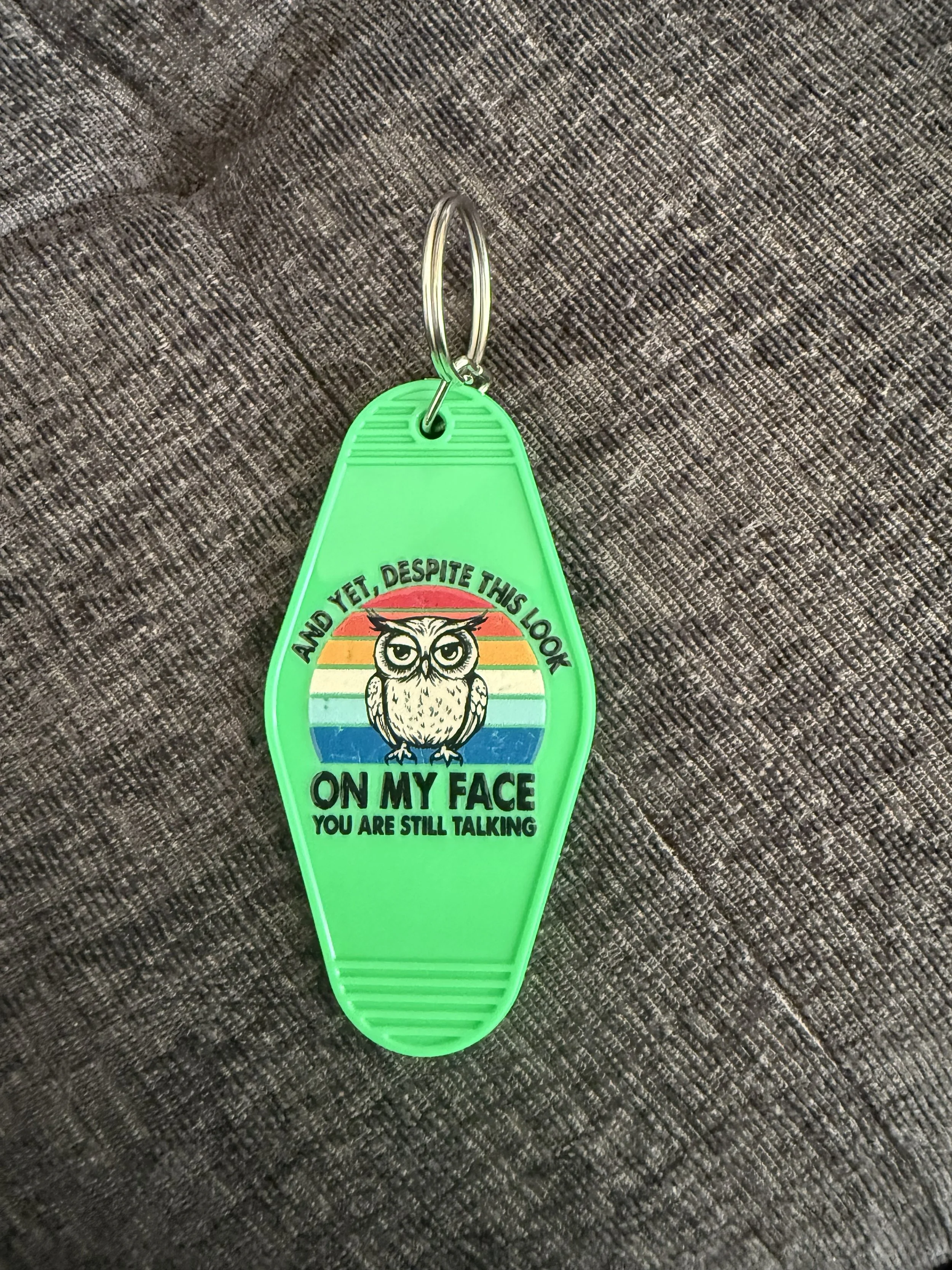 Owl-Themed Humorous Keychain