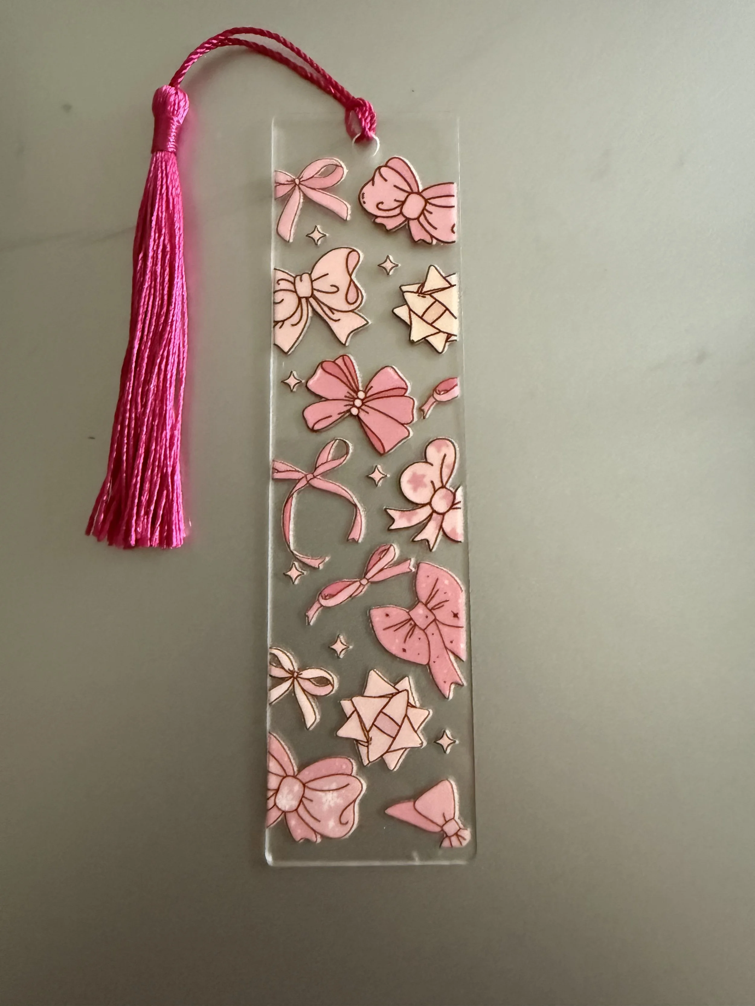 Pink Tassel Bow Bookmark