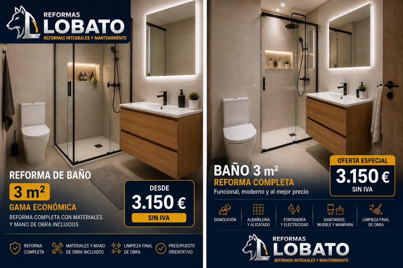 Oferta Reforma de Baño 3 m² – Gama Económica | Sevilla