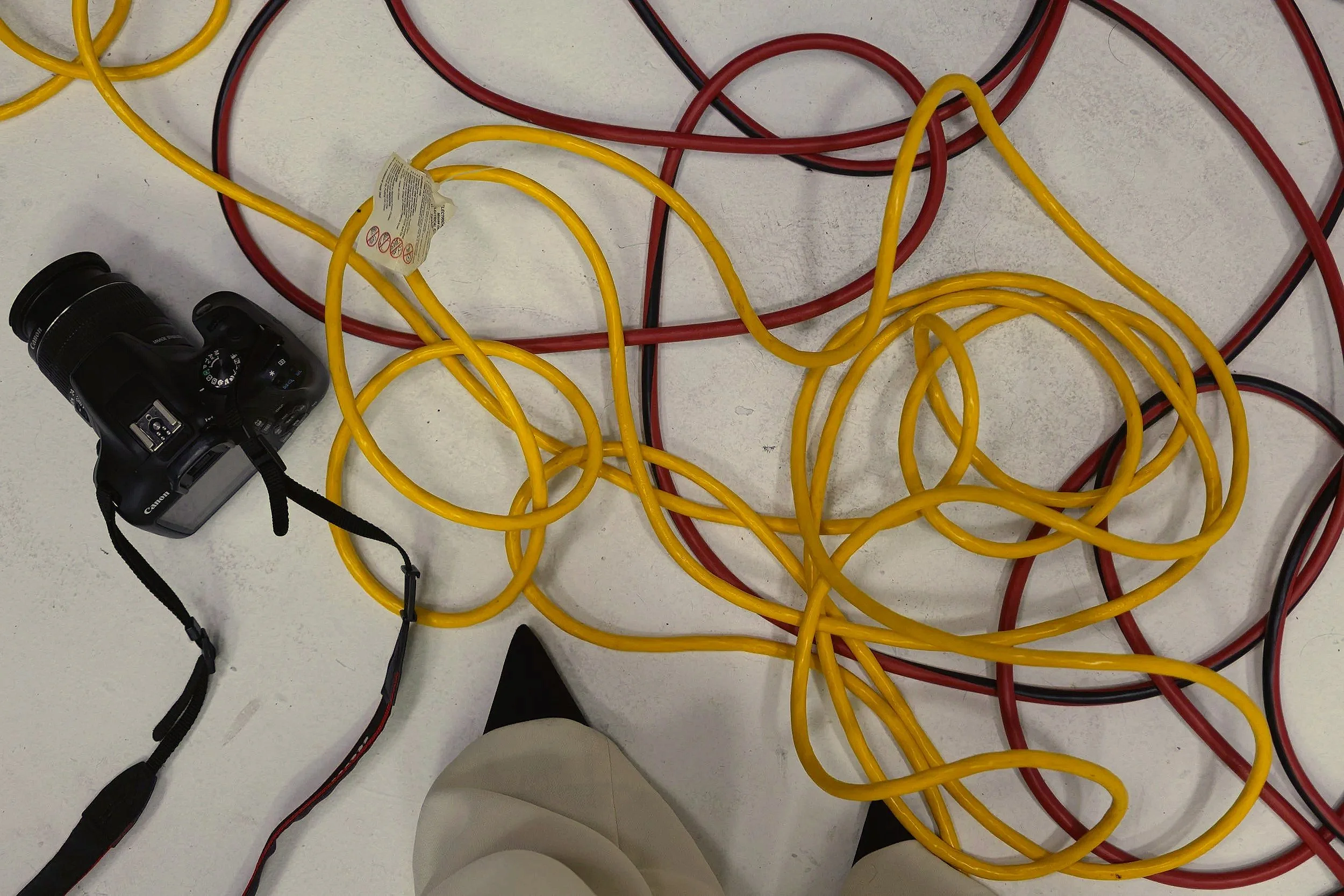 Camera and cables on set during a product launch shoot for client of Kolt Following