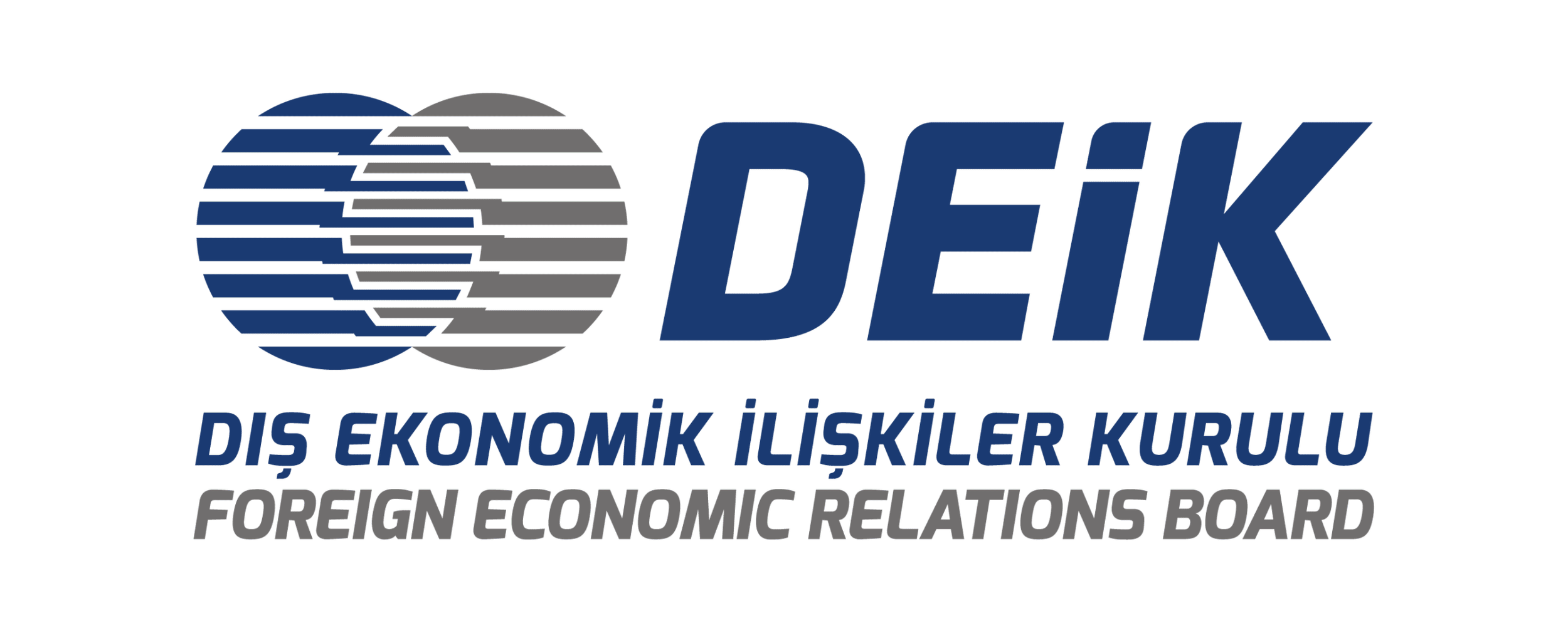 Logo of the Foreign Economic Relations Board with a stylized globe and text in Turkish and English.