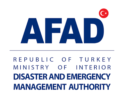Logo of AFAD (Disaster and Emergency Management Authority of Turkey) with the Turkish flag symbol.