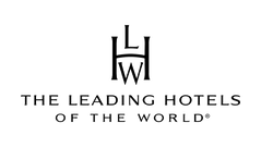 The logo of The Leading Hotels of the World's with text below.