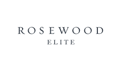 Rosewood Elite logo with gold and blue text on a black background.