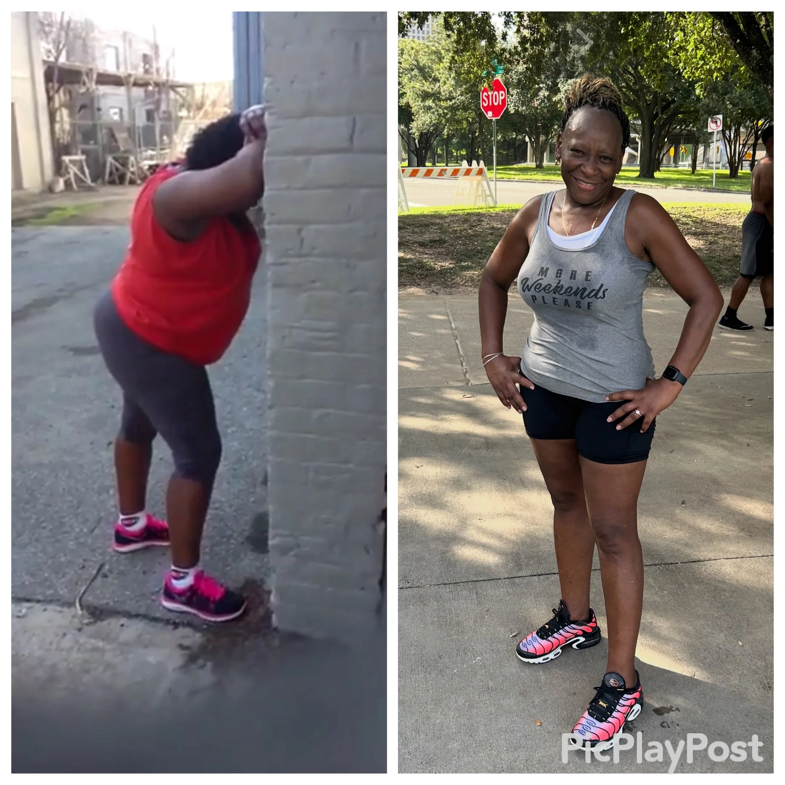 Body By U Fit client Jeanette before and after starting Fit4Her small group strength training in Houston