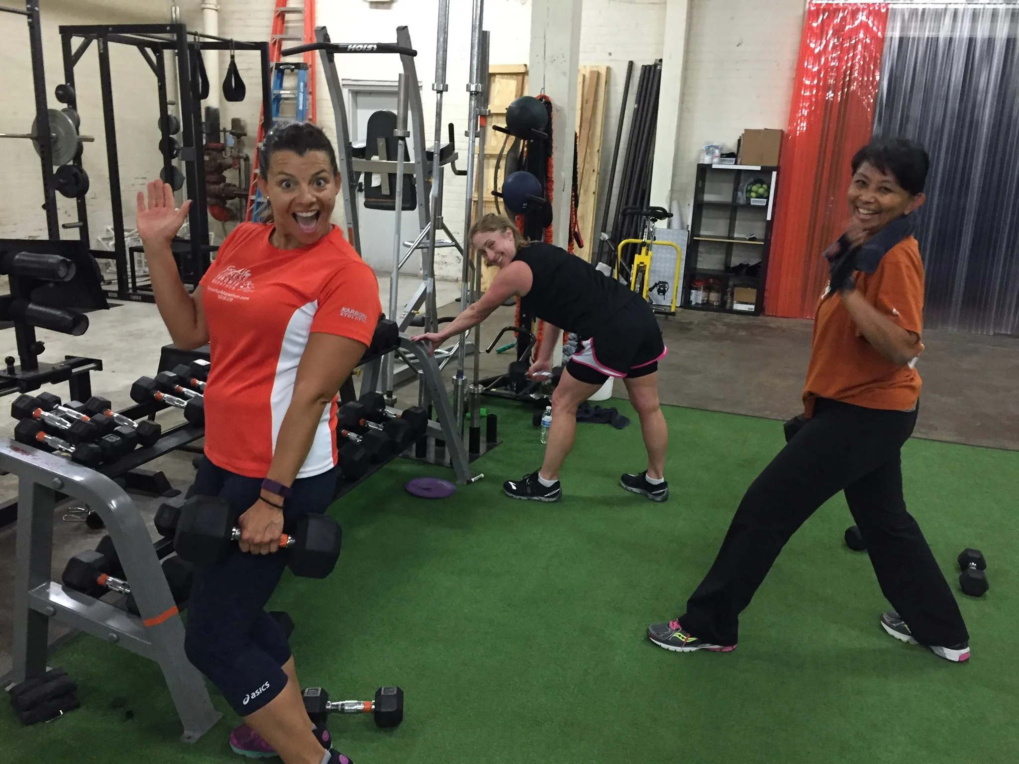 Women participating in RenewStrong 40+ strength training with Body By U Fit in Central Houston.