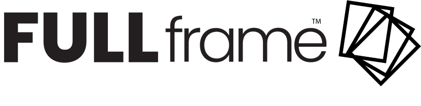 Text logo that reads 'FULL frame' in black on a white background.