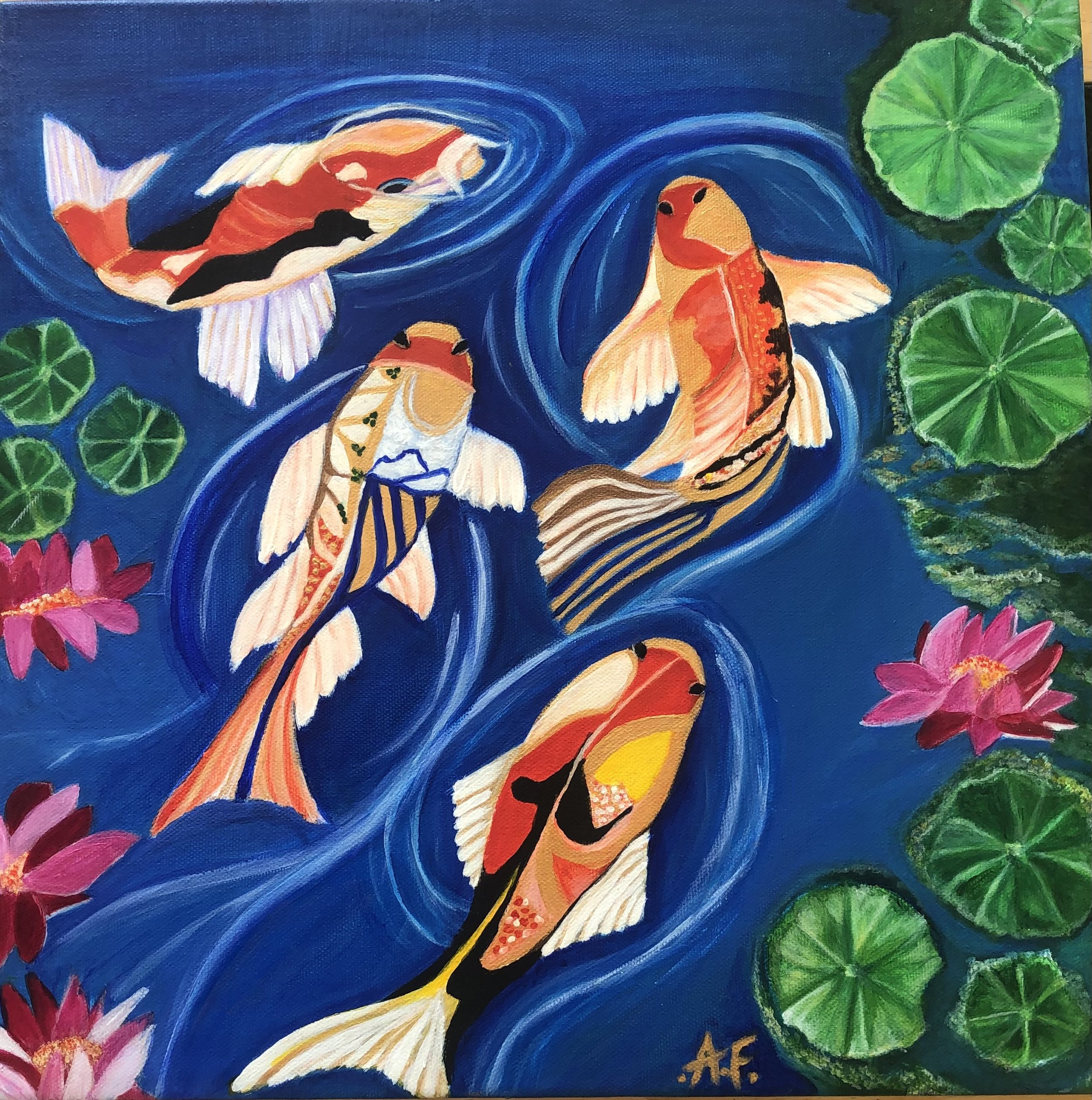 Koi Carps Original Painting