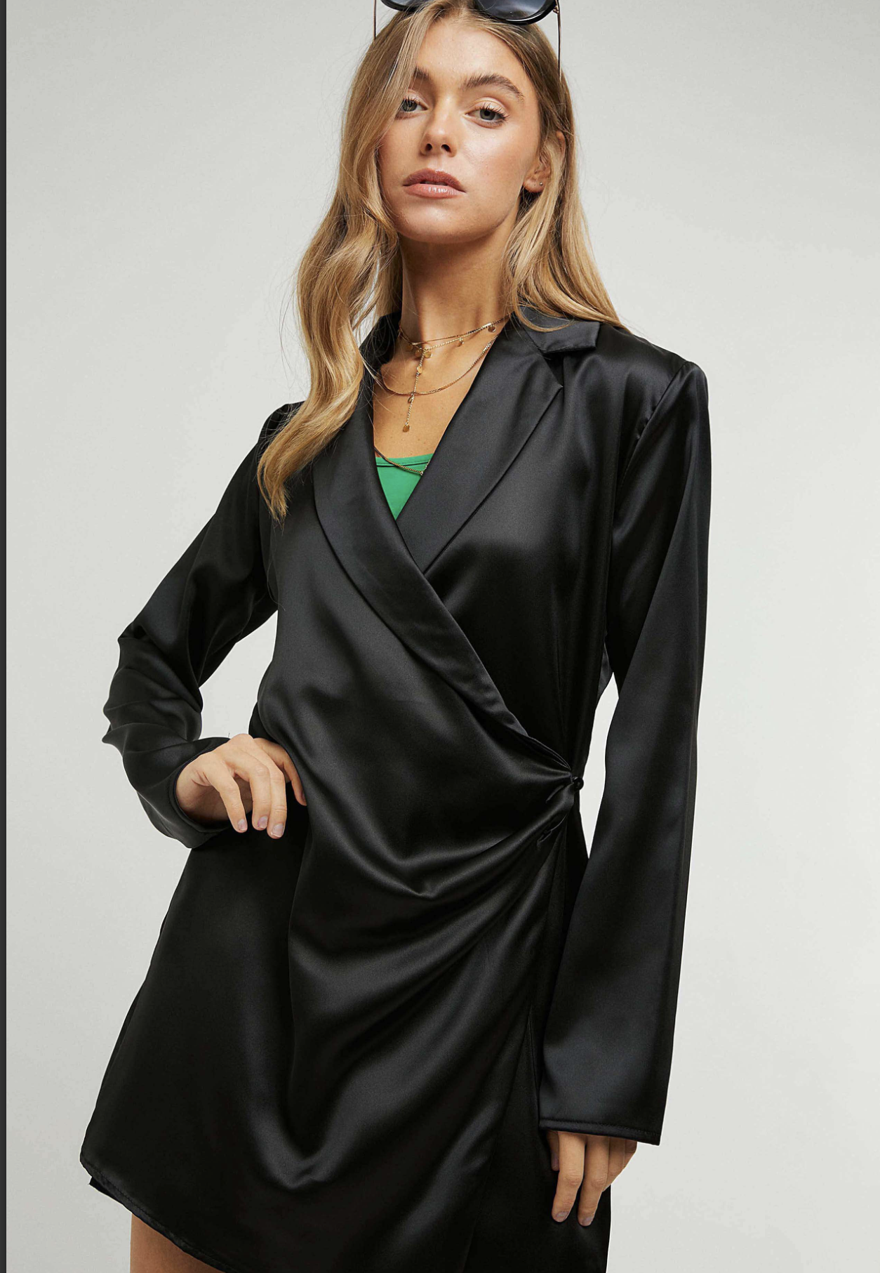 Davi & Dani. Satin Wrap Front Collared Long Sleeve Mini Dress.png