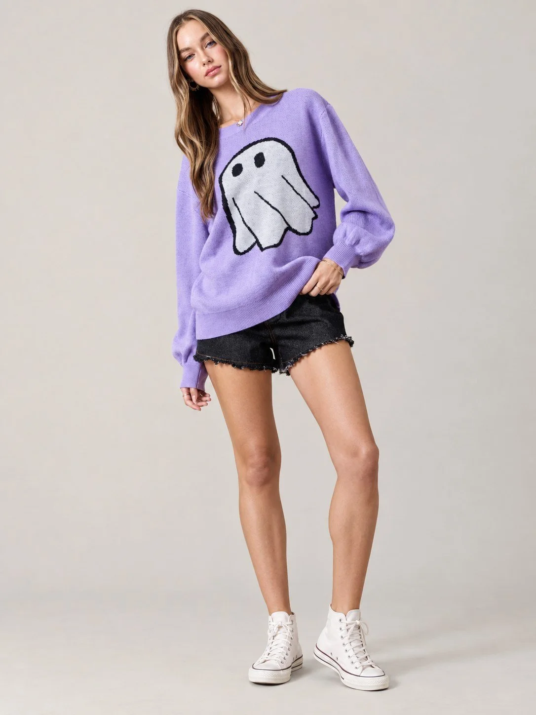Spooky Chic Ghost Sweater