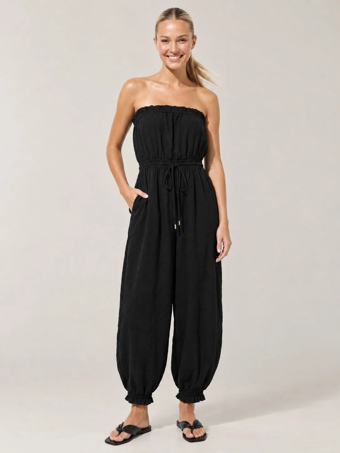 Strapless Balloon Leg Jumpsuit