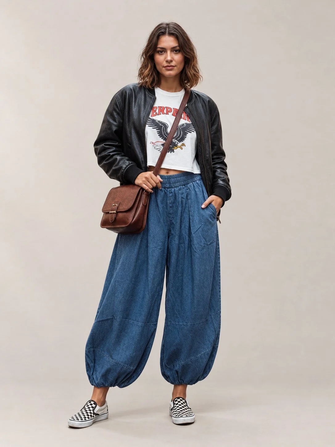 Jeanie Soft Wash Denim Balloon Pants