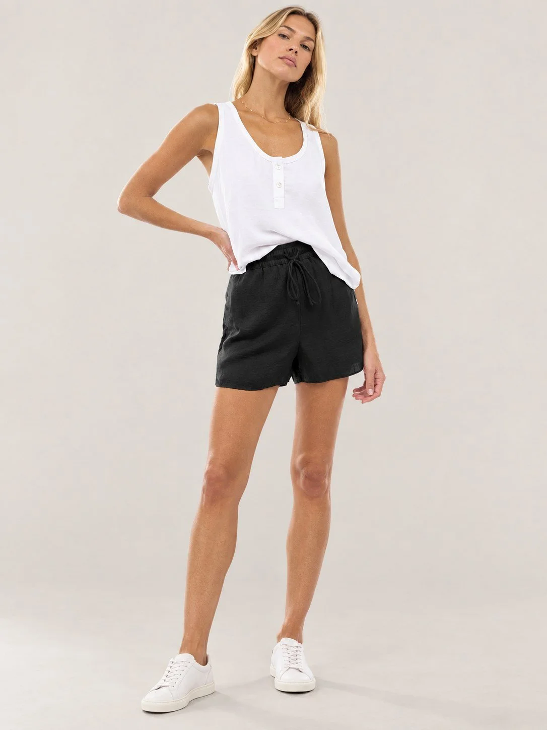 Elastic Waist Satin Shorts