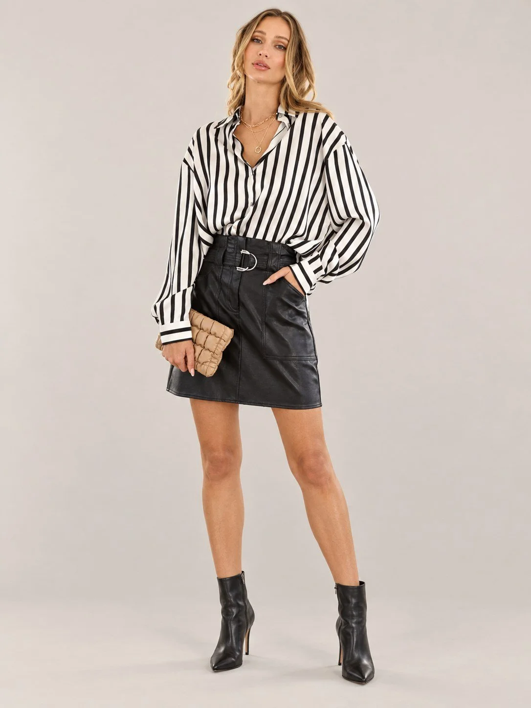 Lydia Striped Satin Shirt