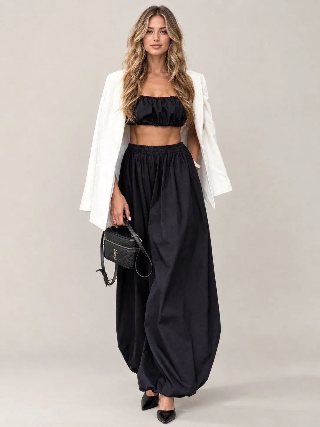 Cotton Harem Wide Leg Pants