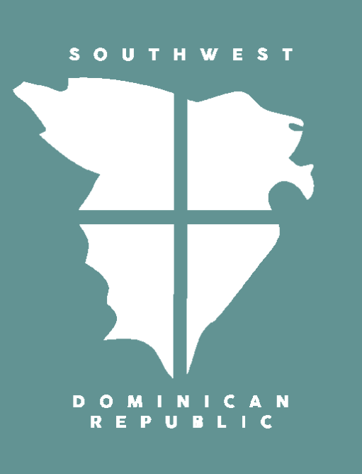 Map outline of the Southwest Dominican Republic divided into four quadrants with the word 'Southwest' at the top.