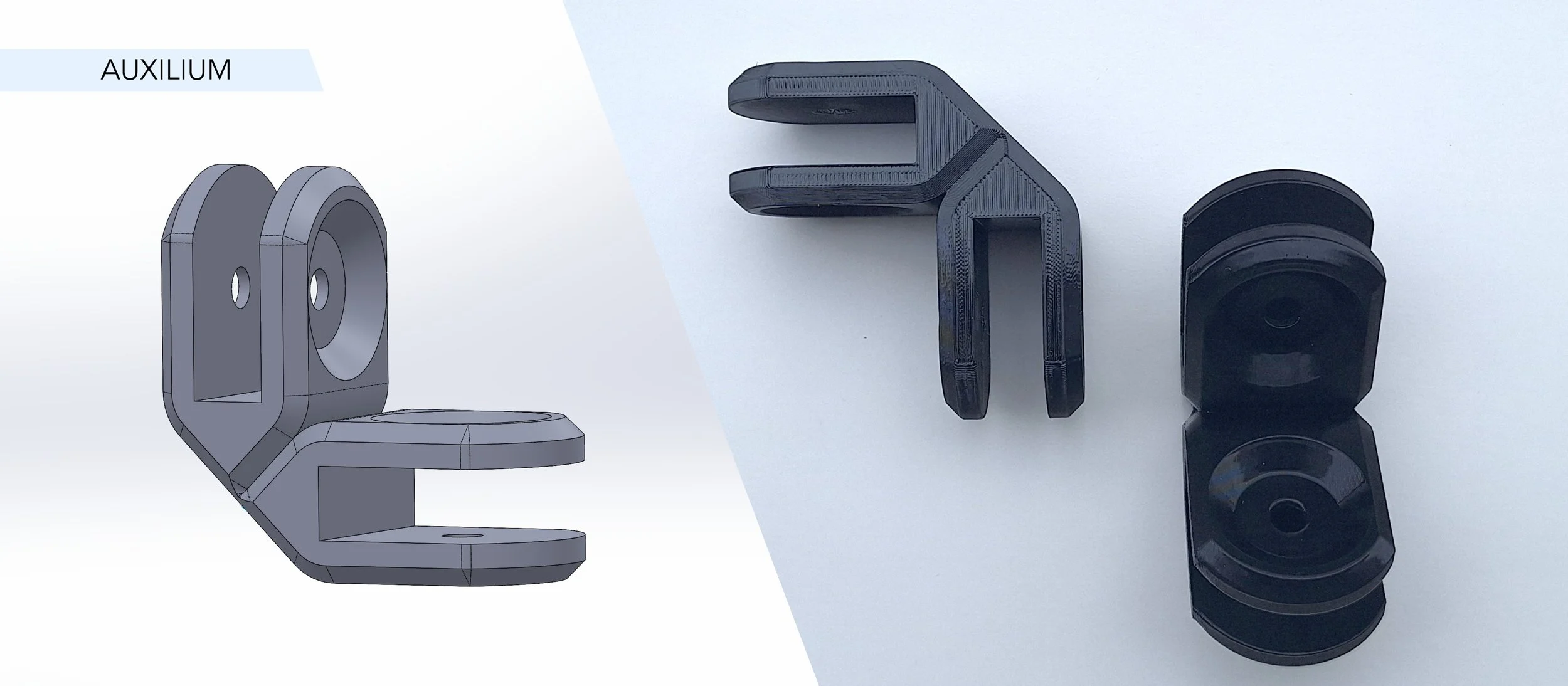 Pièce de joint modélisée en 3D sur Solidworks puis imprimée en 3D.