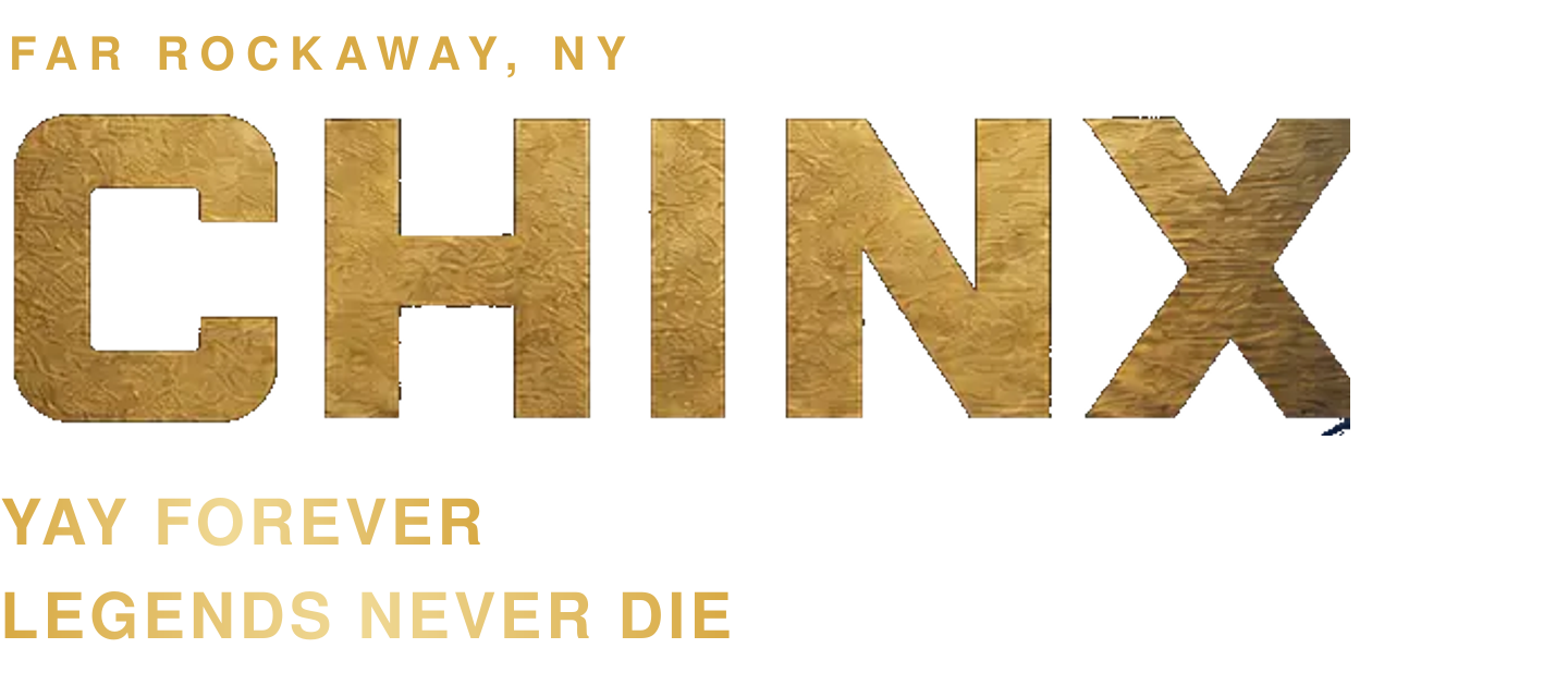Logo with the word 'CHINK' in large gold letters with a textured pattern on a black background.