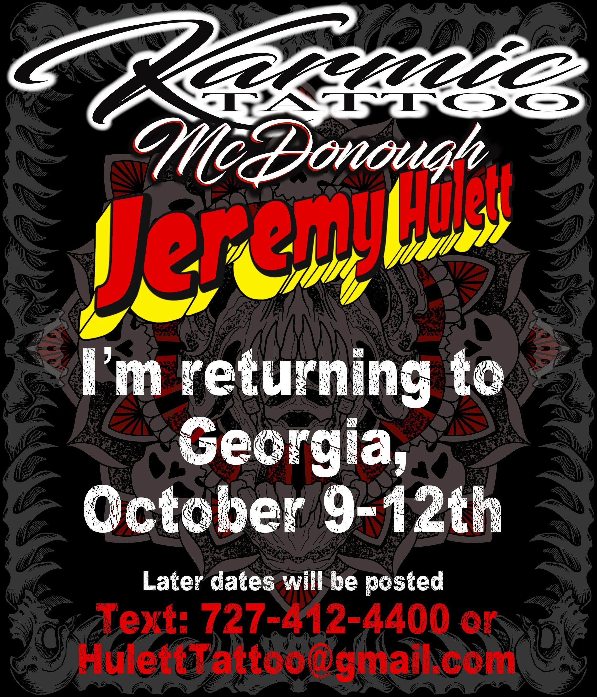 That&rsquo;s right people. I&rsquo;ll be starting my routine dates of coming to Georgia once again. My wife is doing much better after her spinal surgery, though full recovery will be ongoing. Thank you to all your support. DM, text on my work cell o