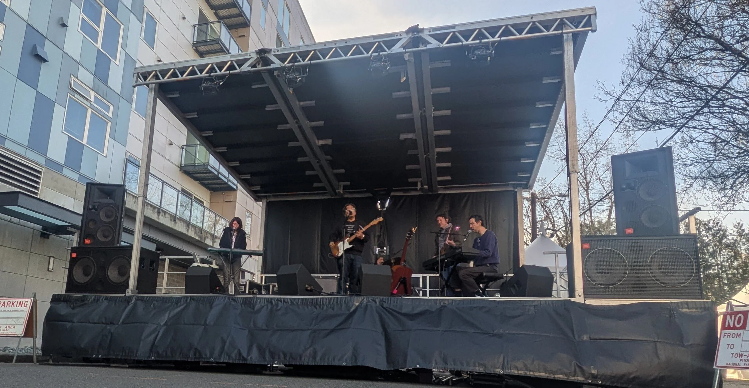 A Rogue Sound engineer sound checks a full stage with a local band at the Old Firehouse in Redmond, a final farewell to a beloved local venue.