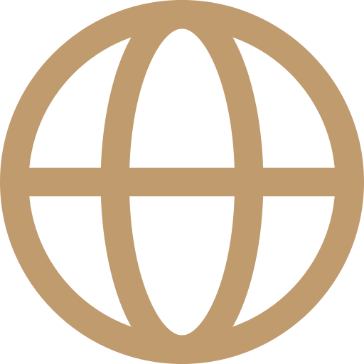 Une icône de globe terrestre doré.