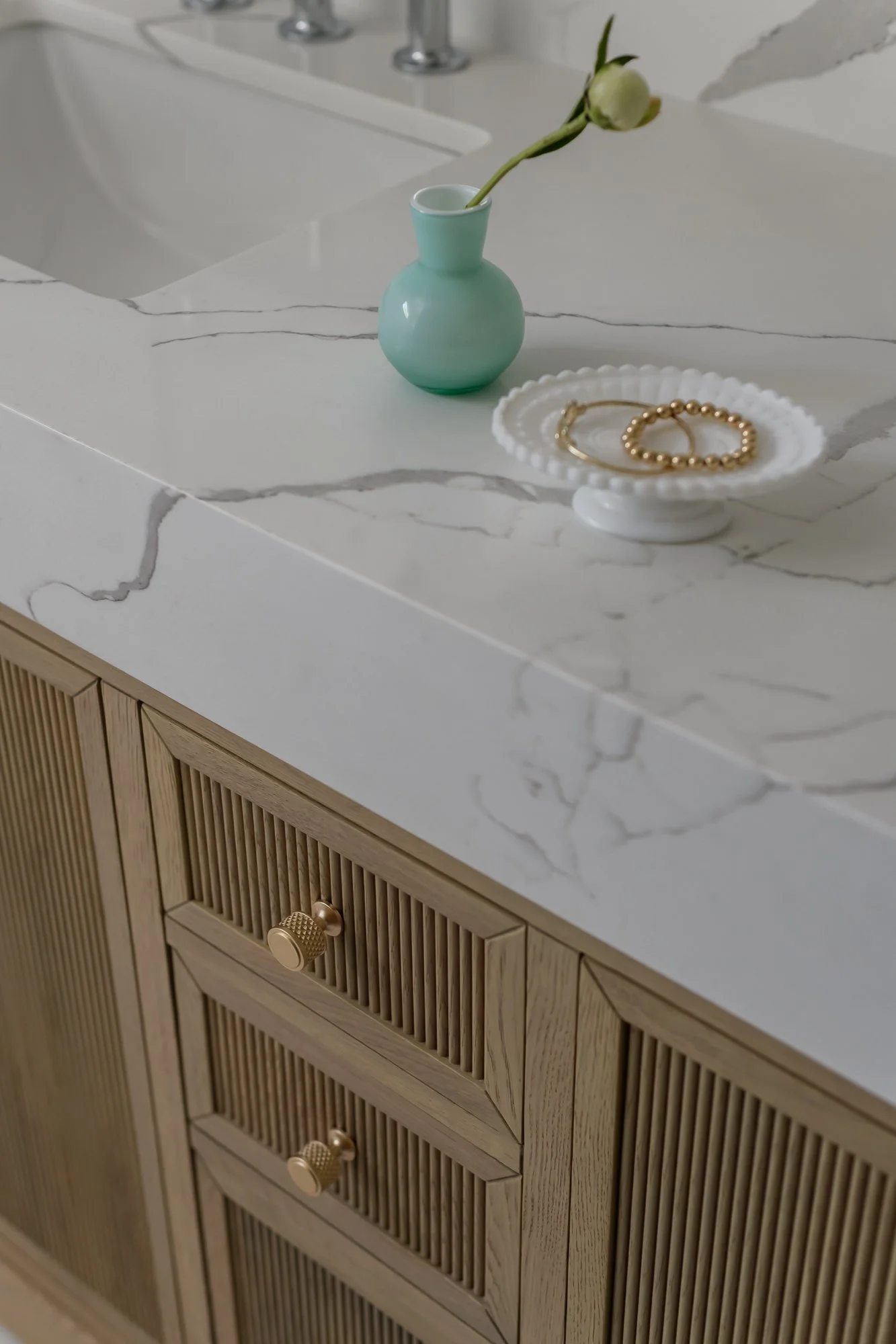 close up of bathroom countertop