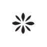 Loading or processing icon with a rotating circle of black petals.