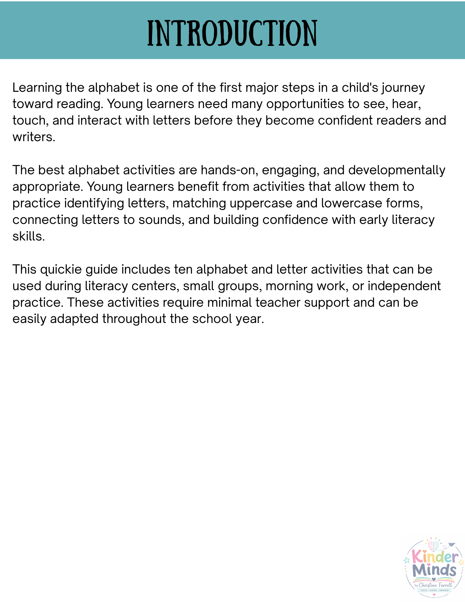 Alphabet and Letter Activities - A Quickie Guide for New Teachers.png