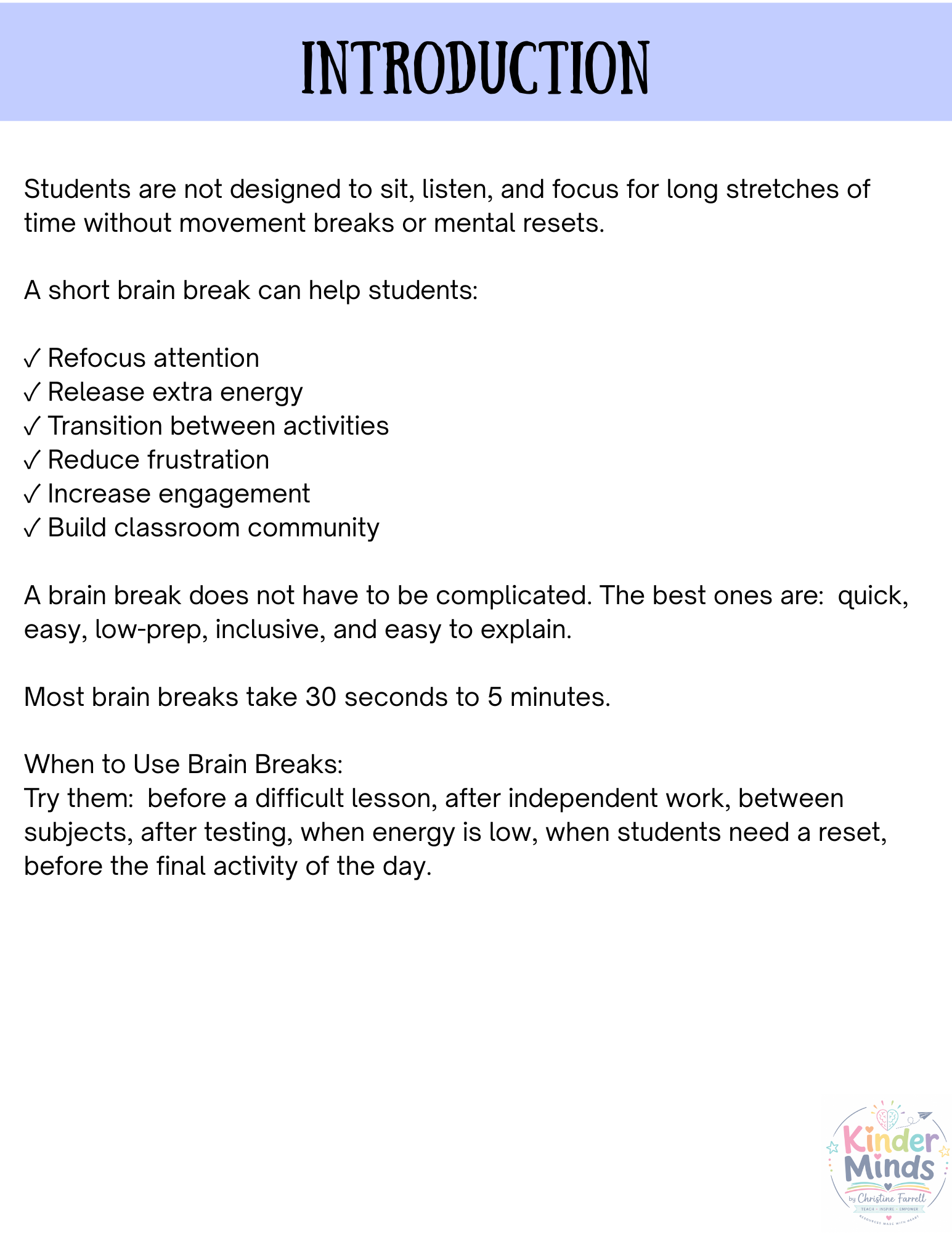 50 Quick Brain Breaks - A Quickie Guide for New Teachers (1).png