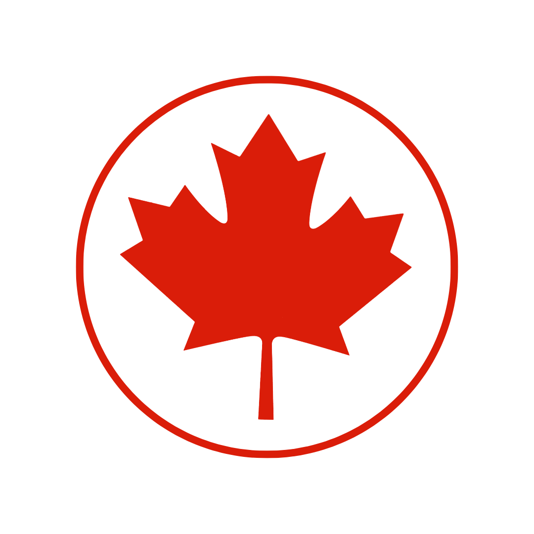 Canadian maple leaf symbol representing Brine Co. products prepared and packed in Canada.