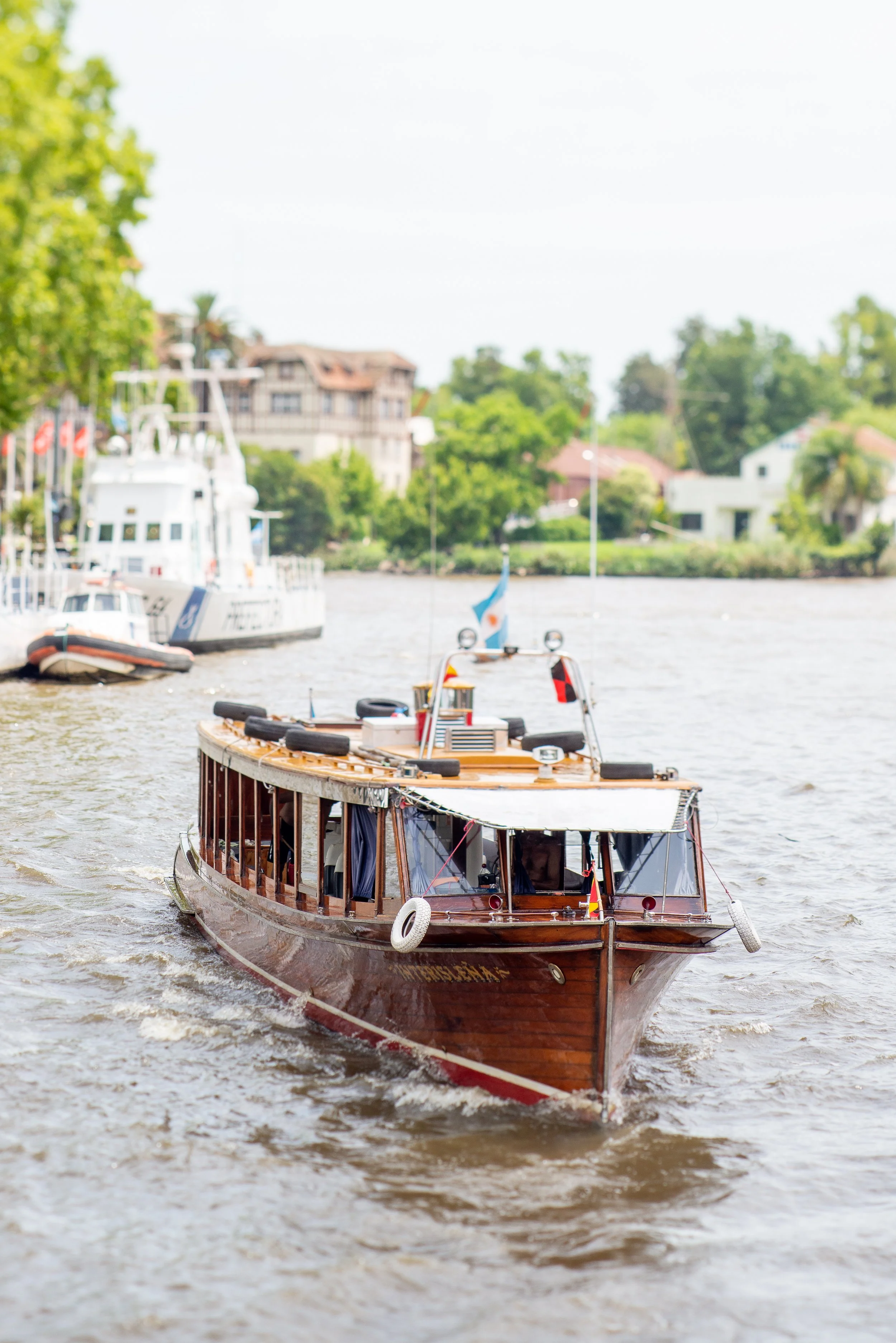 Boat excursion during an All About Ballroom dance retreat in Argentina.