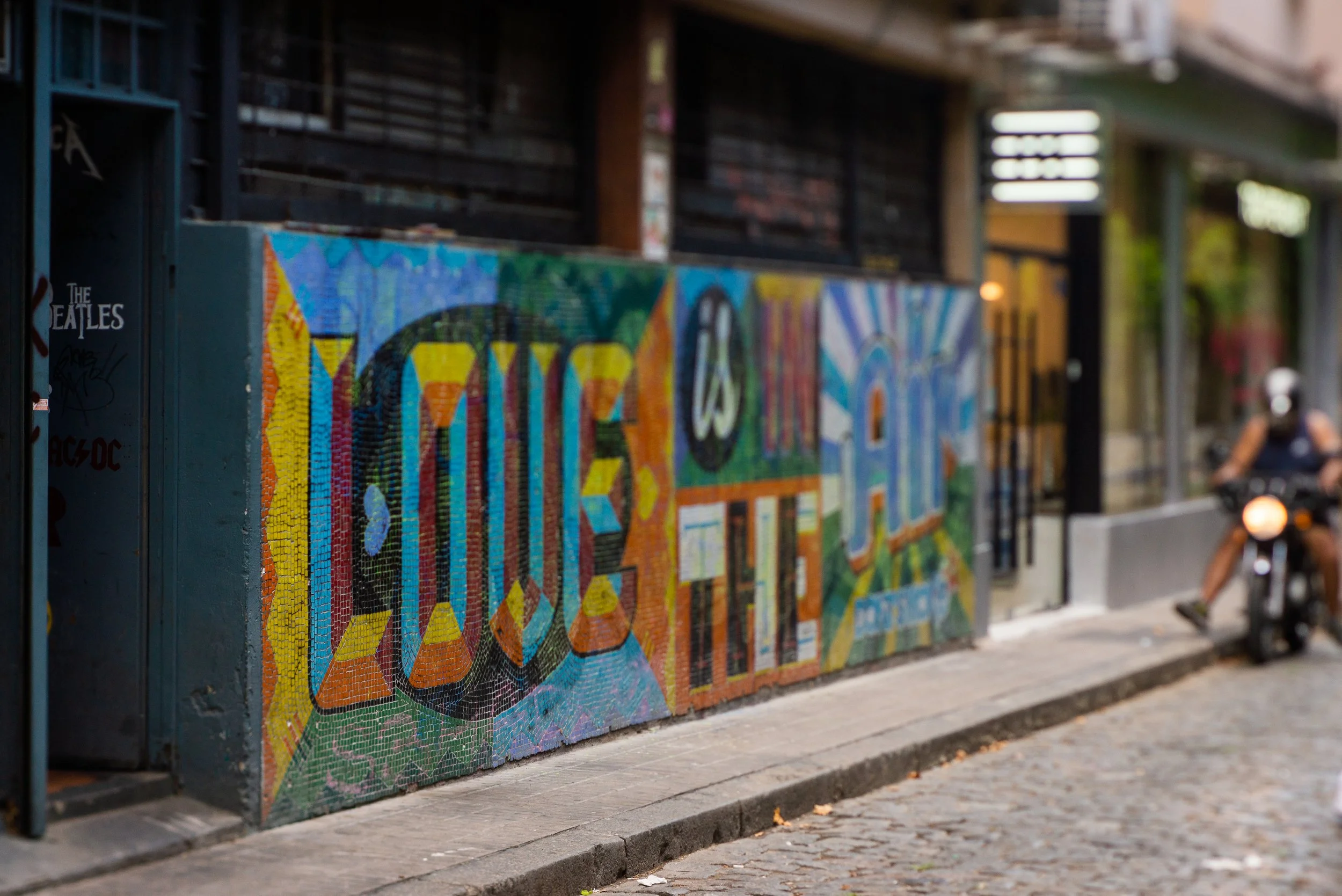 Colorful street in Buenos Aires during an All About Ballroom dance retreat.