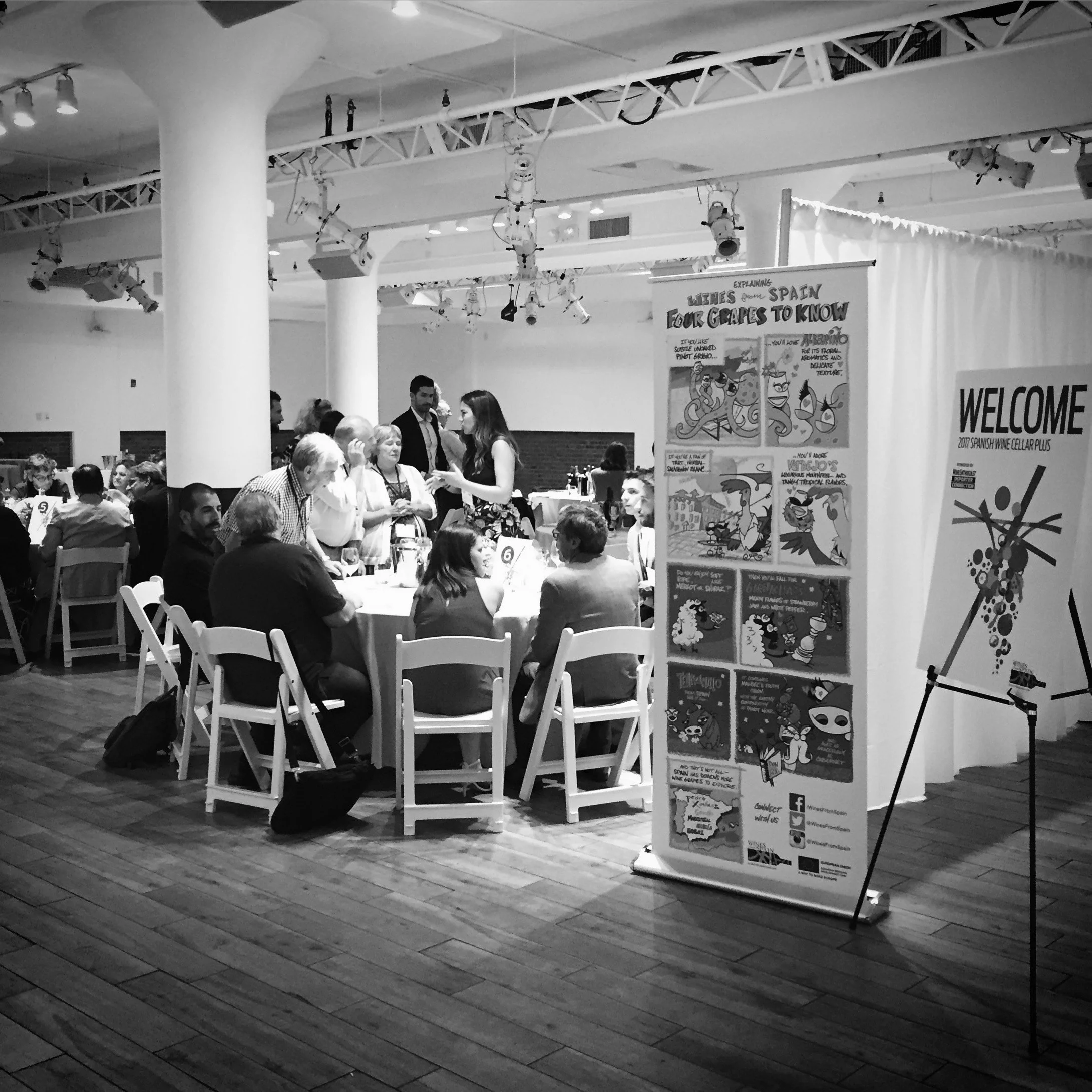 Guests gathered for a professional wine industry tasting.