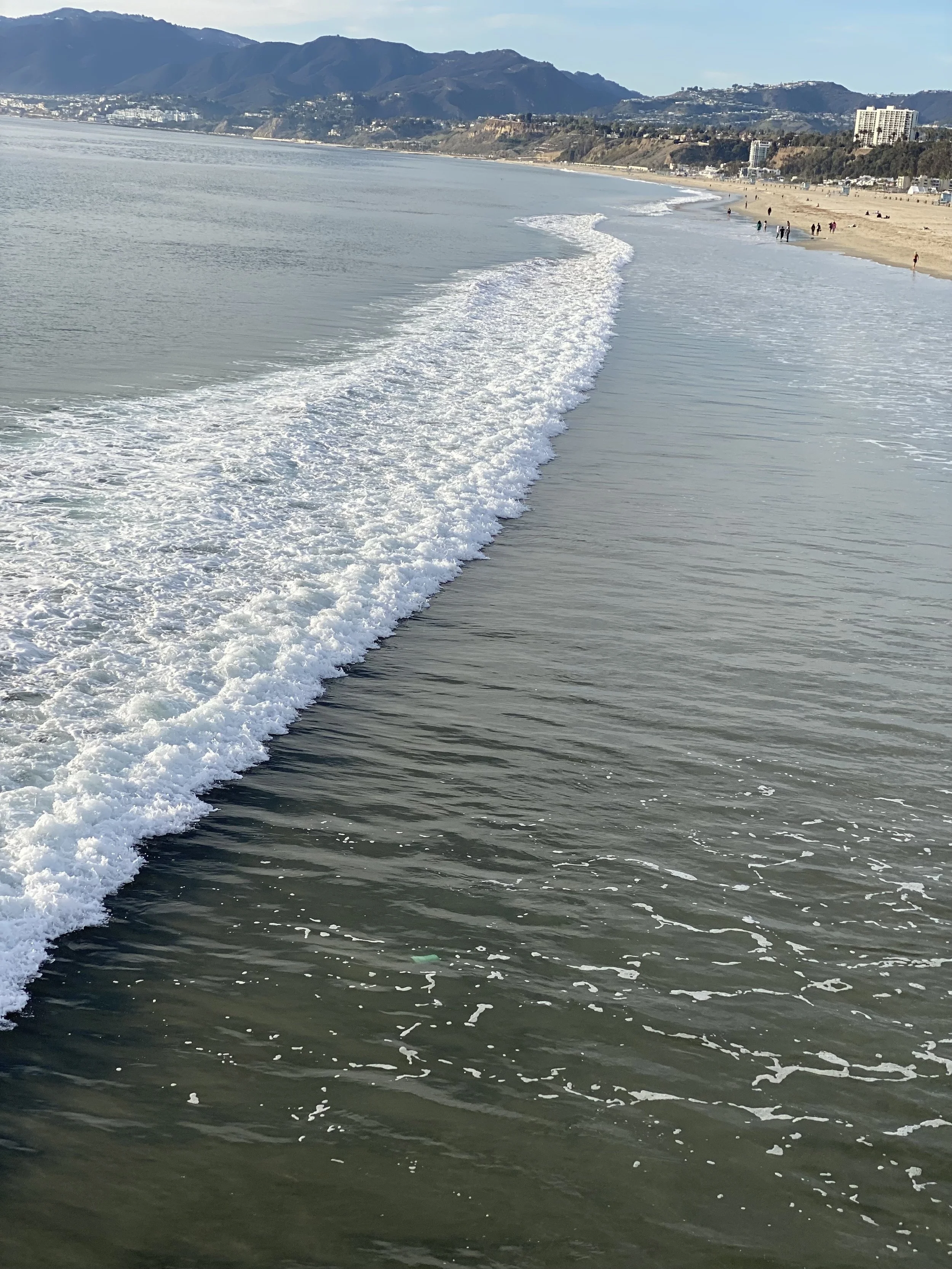 Santa Monica Beach Waves Breaking