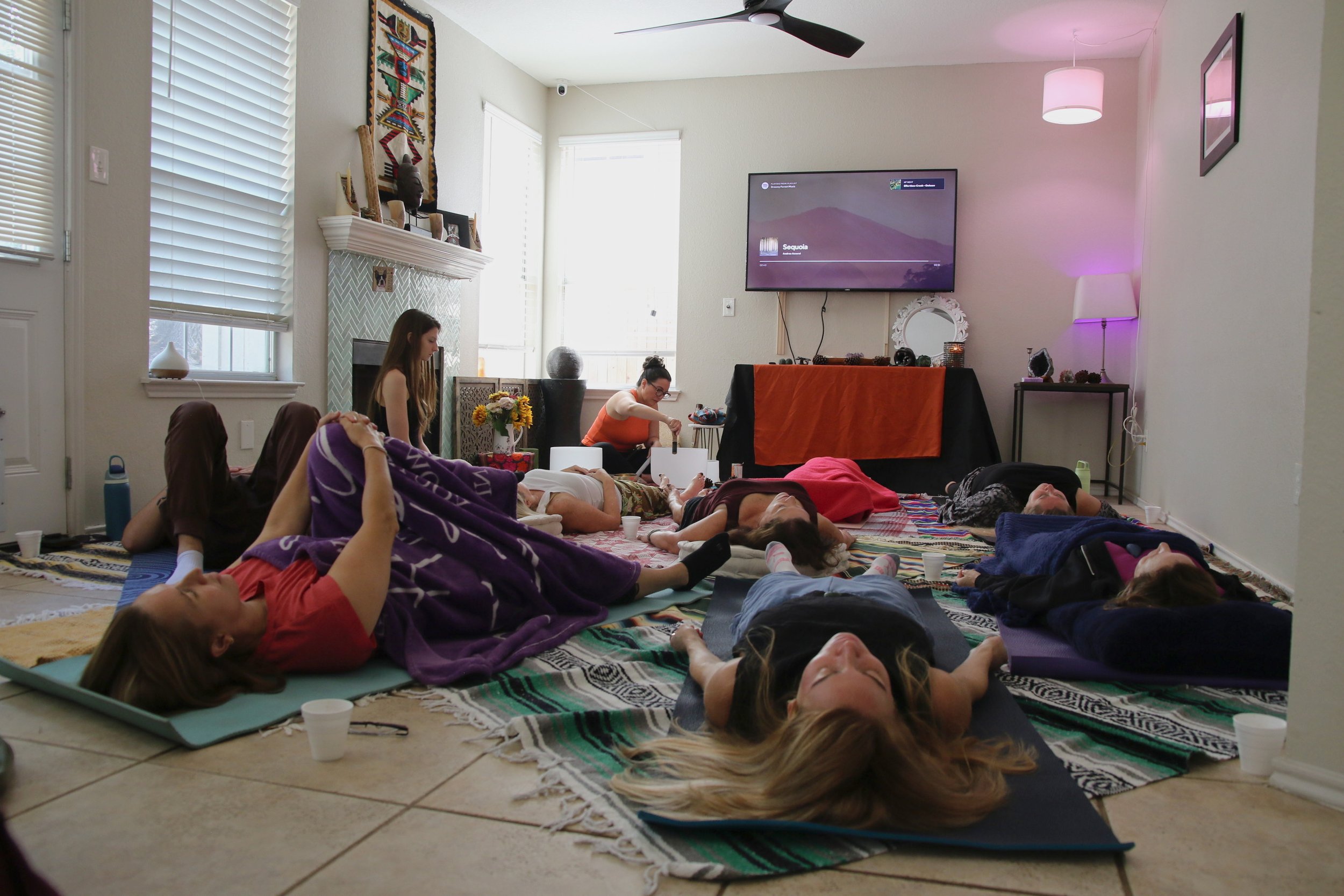 A restorative sound journey using crystal singing bowls to invite deep relaxation, stillness, and a sense of grounding.