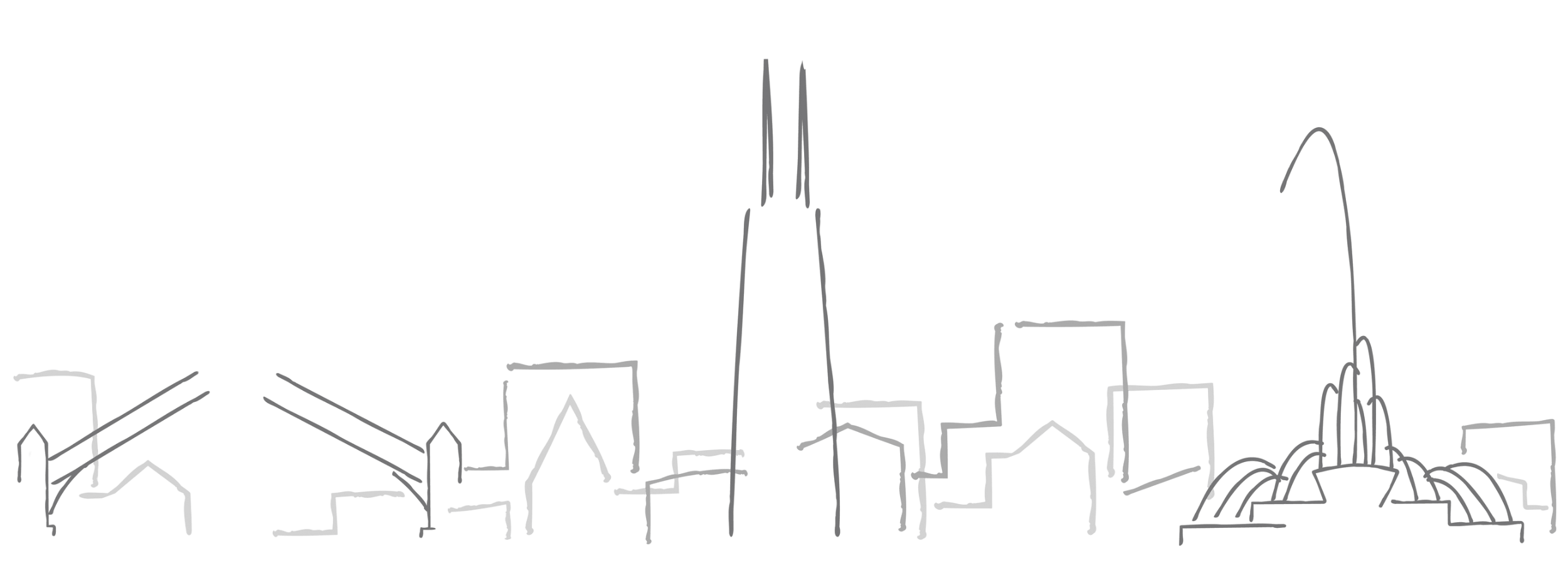 Freehand line illustration of the Chicago skyline