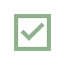 Green checkmark inside a square outline